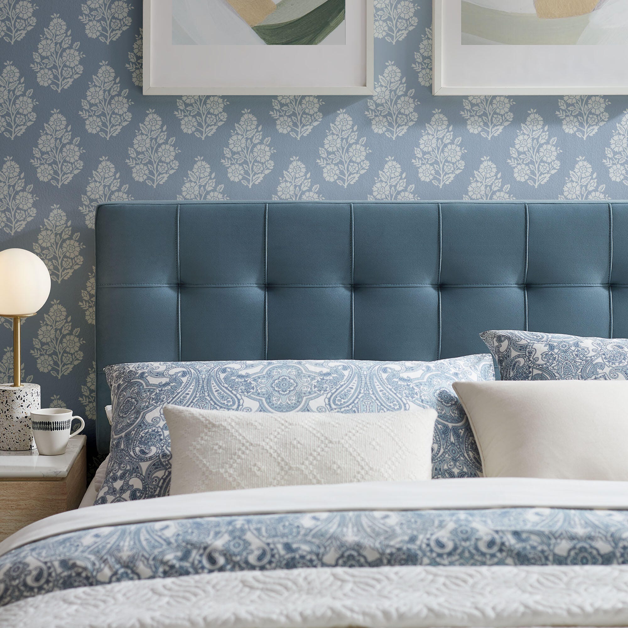 Modway Lily Queen Upholstered Headboard, Cadet Blue, large