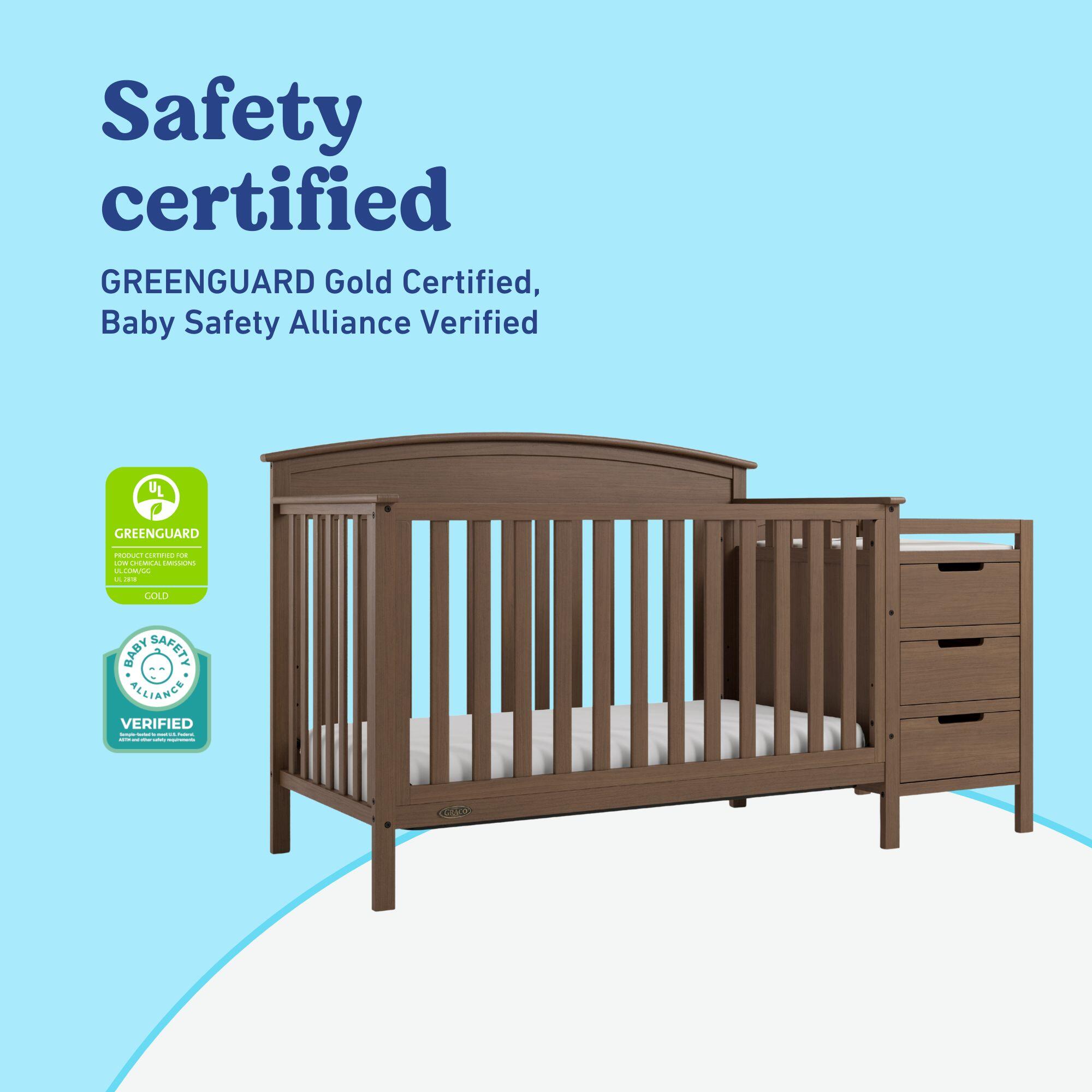 Graco Benton 4-in-1 Convertible Crib and Changer, Hazelnut, large