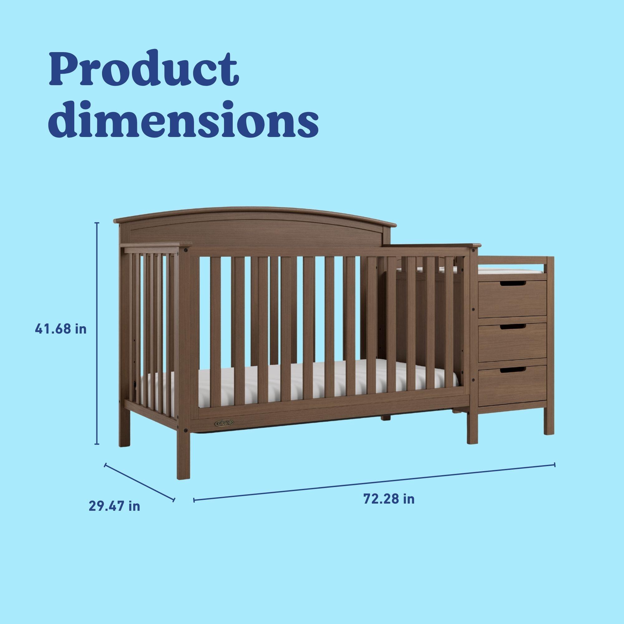 Graco Benton 4-in-1 Convertible Crib and Changer, Hazelnut, large