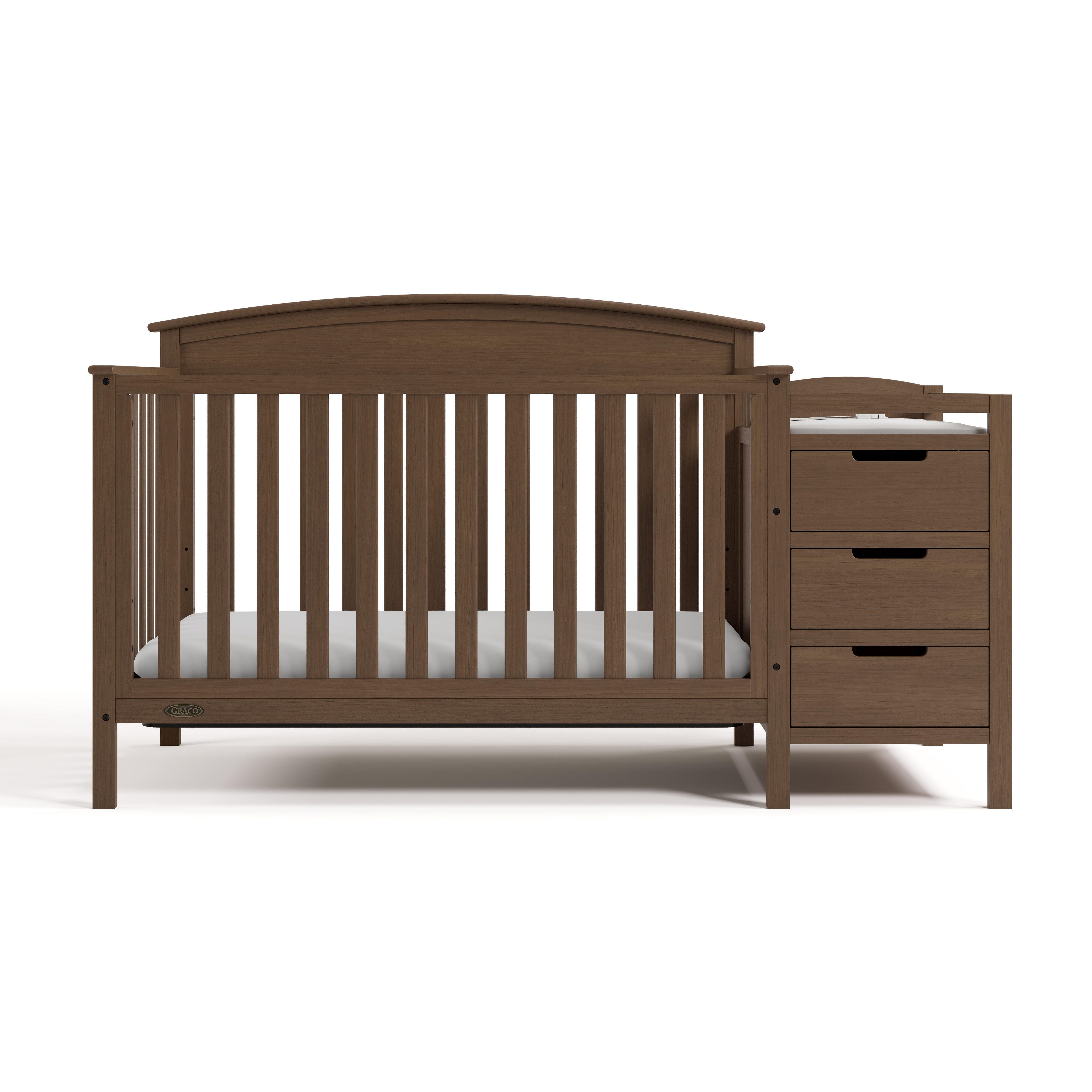 Graco Benton 4-in-1 Convertible Crib and Changer, Hazelnut, large
