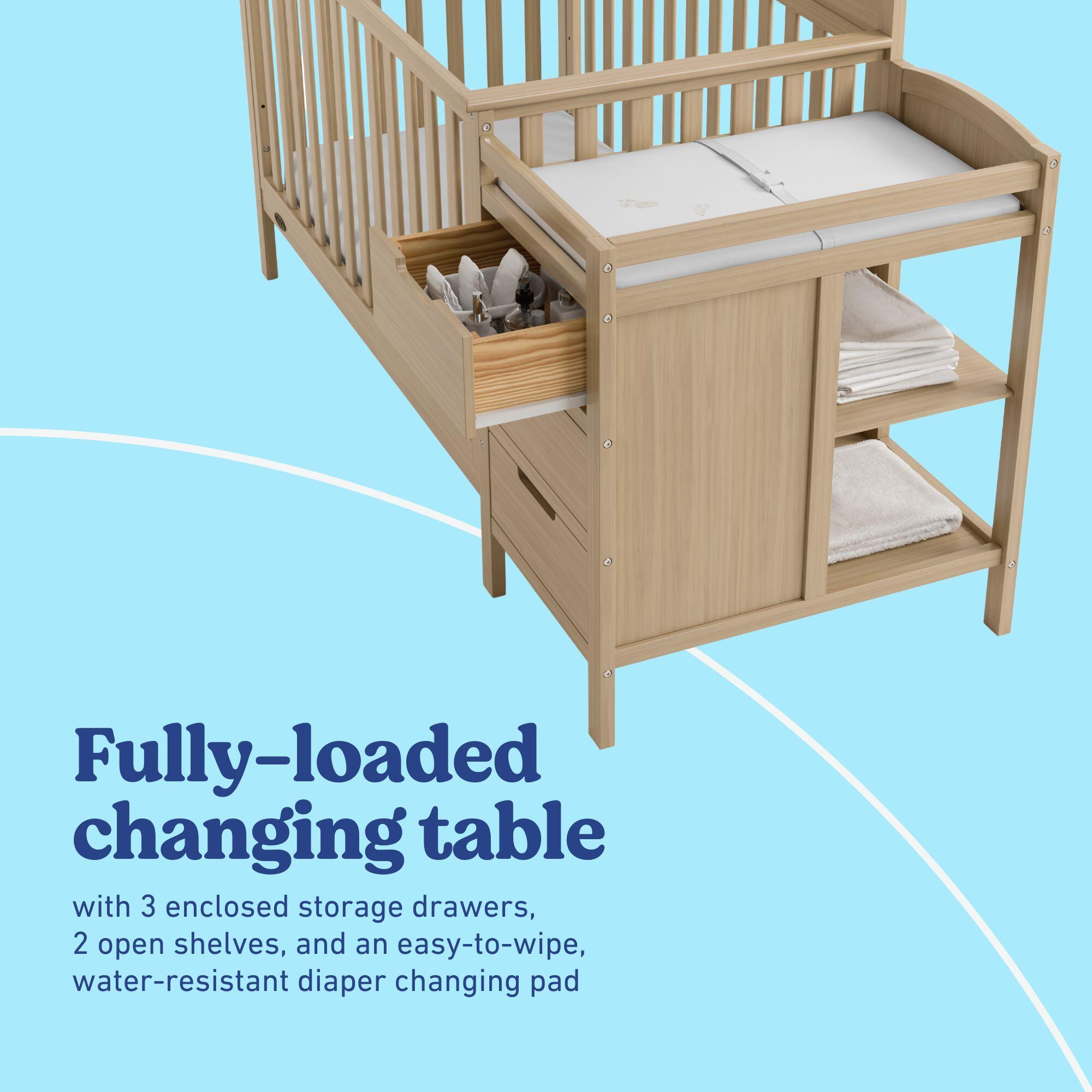 Graco Benton 4-in-1 Convertible Crib and Changer, Driftwood, large