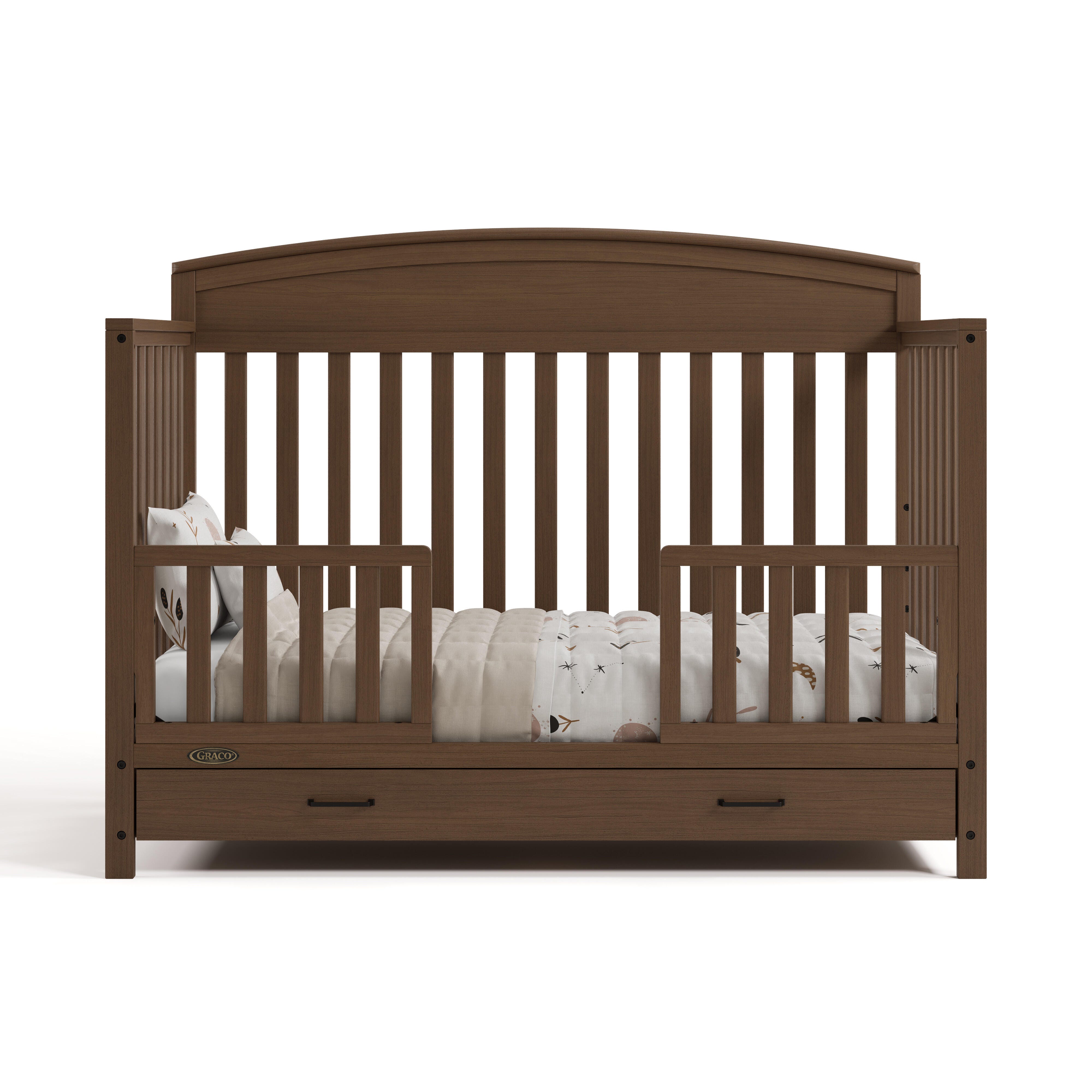 Graco Benton 5-in-1 Convertible Crib With Storage Drawer, Hazelnut, large
