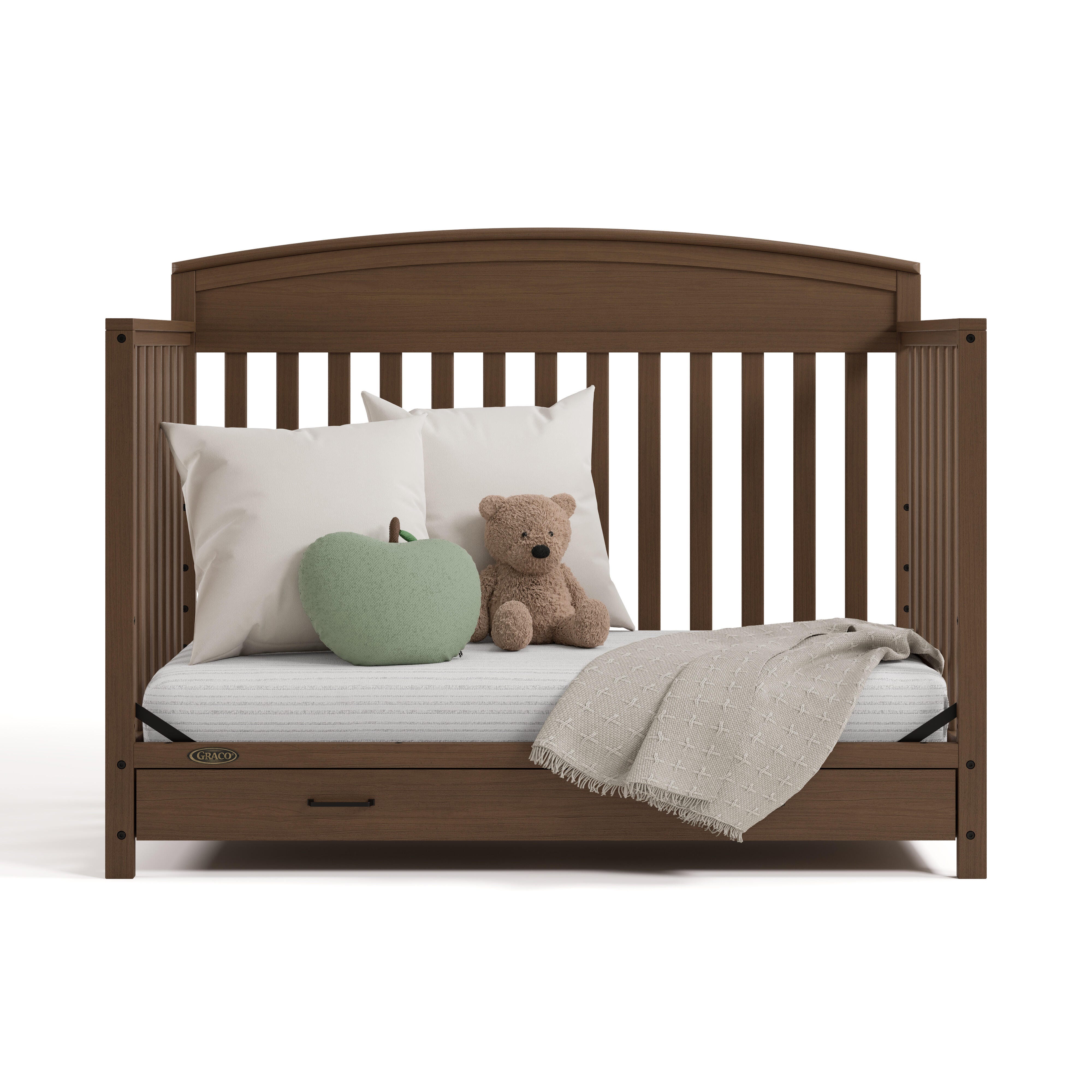 Graco Benton 5-in-1 Convertible Crib With Storage Drawer, Hazelnut, large