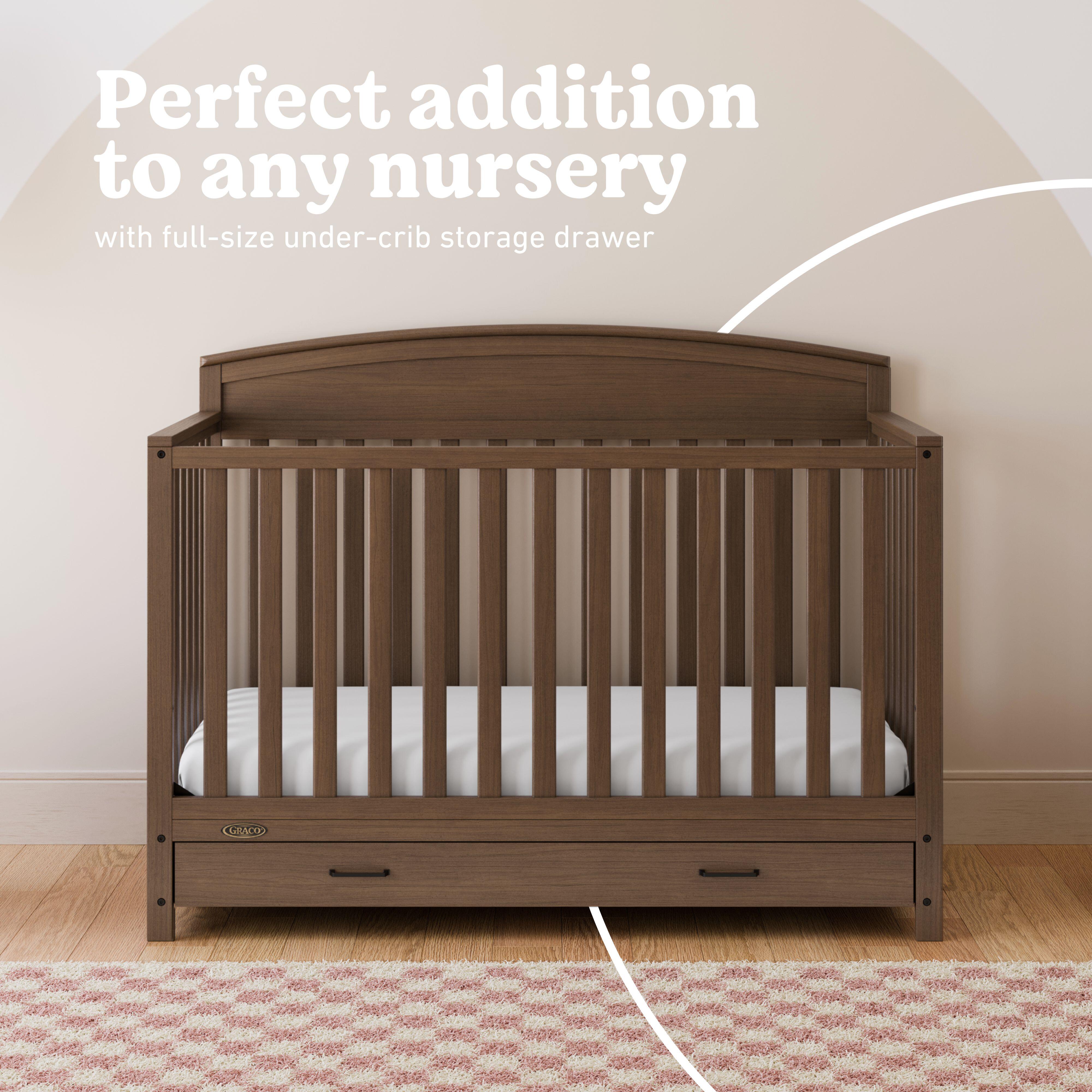 Graco Benton 5-in-1 Convertible Crib With Storage Drawer, Hazelnut, large