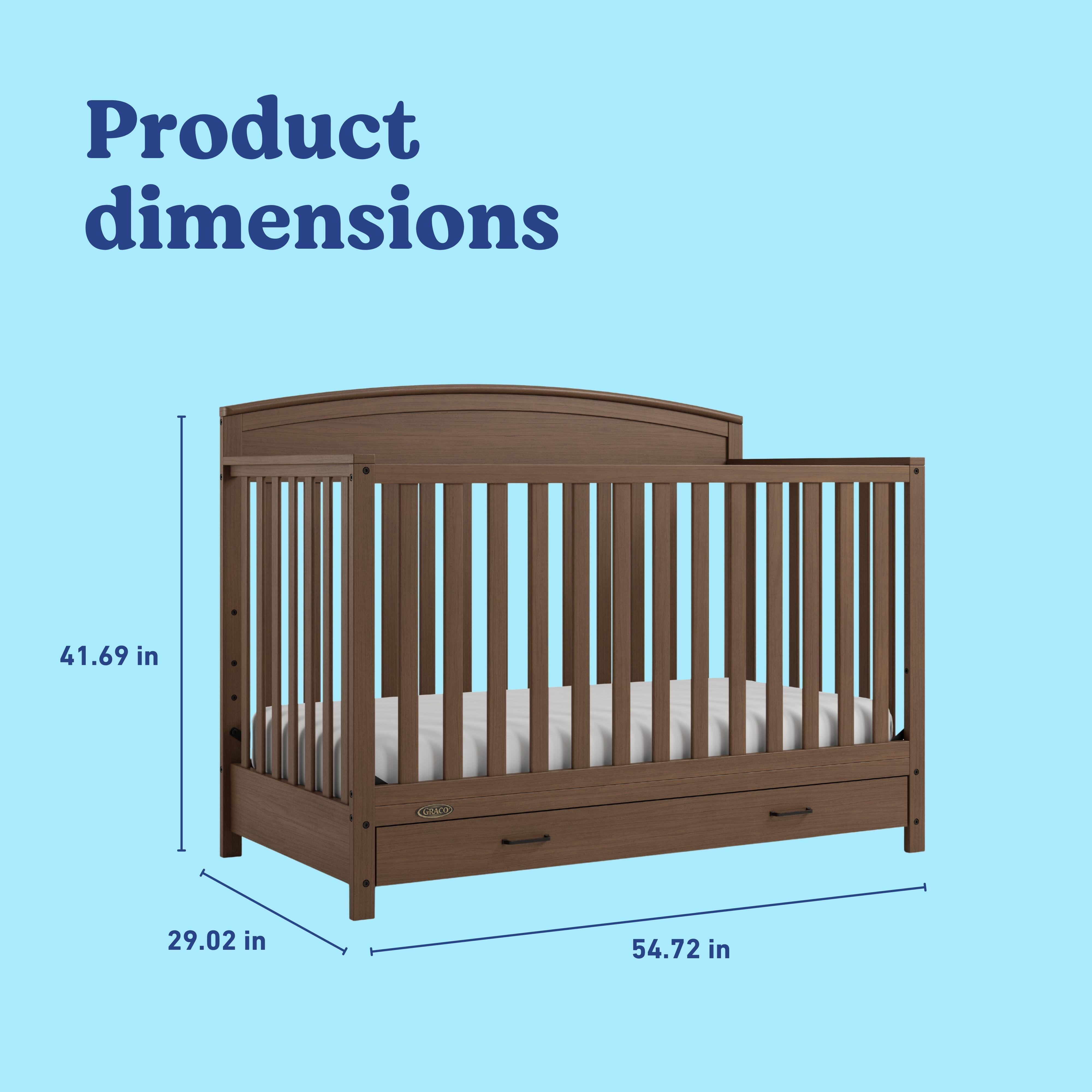 Graco Benton 5-in-1 Convertible Crib With Storage Drawer, Hazelnut, large