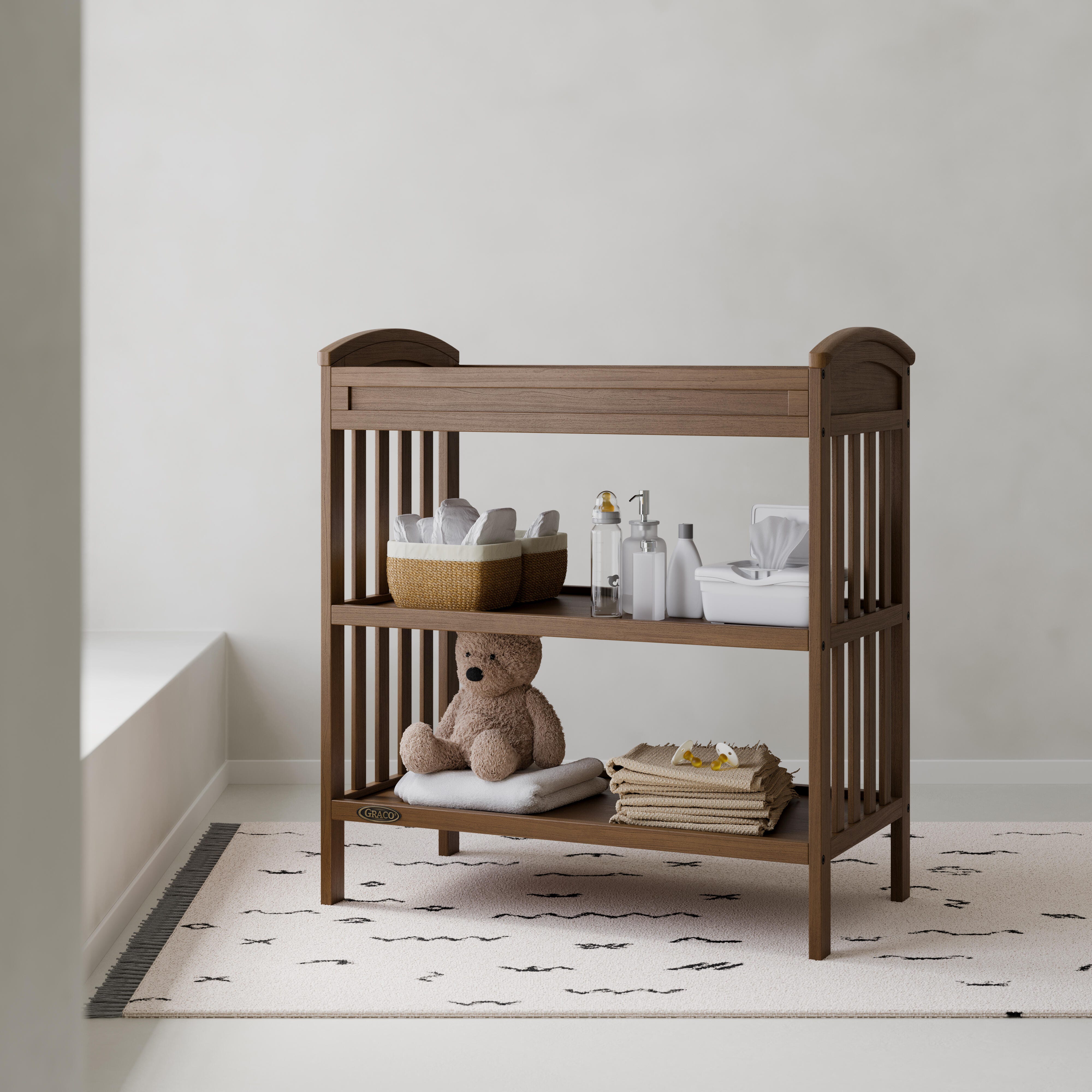 Graco Benton Changing Table, Hazelnut, rollover