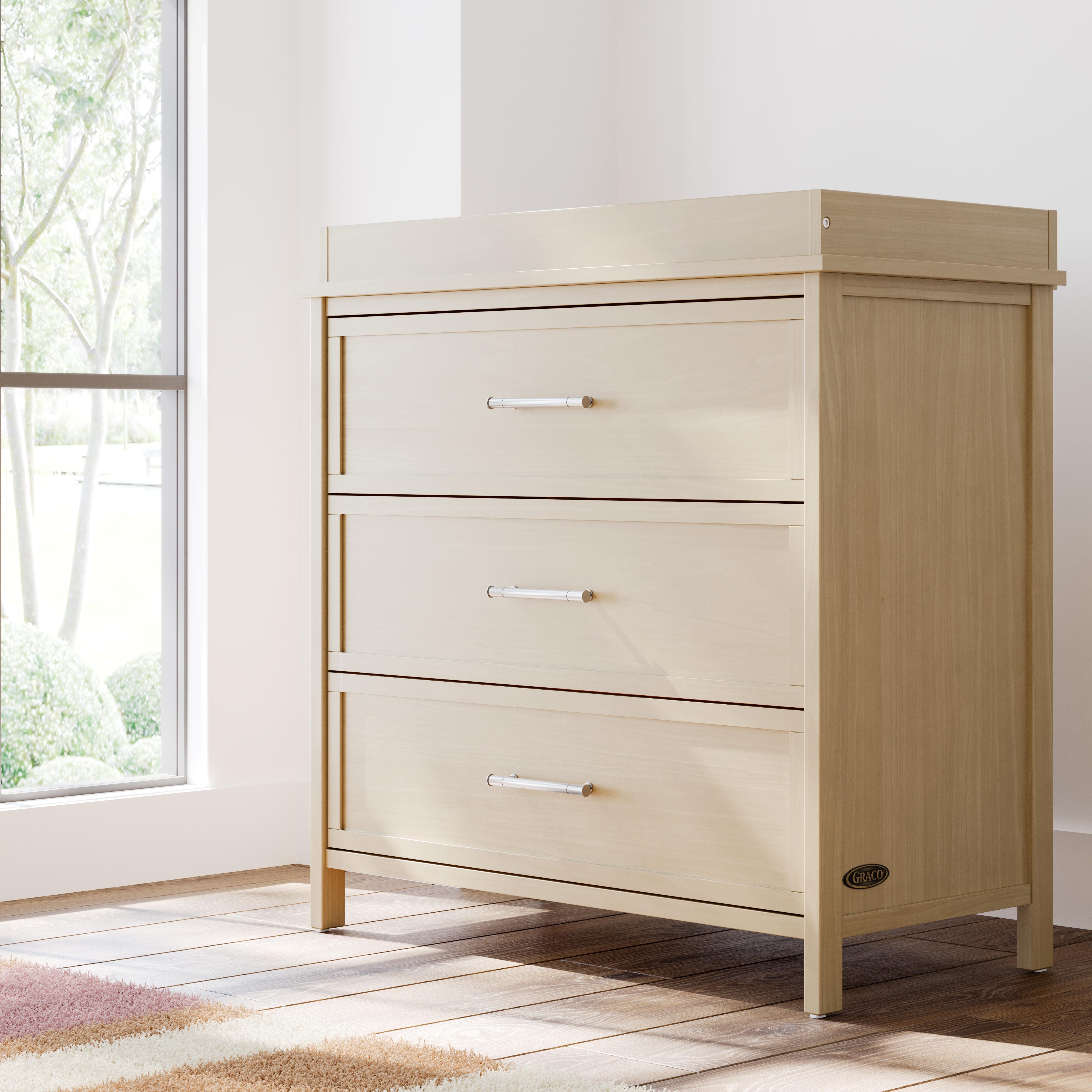 Graco Classic 3 Drawer Chest with Changing Topper, Driftwood, rollover