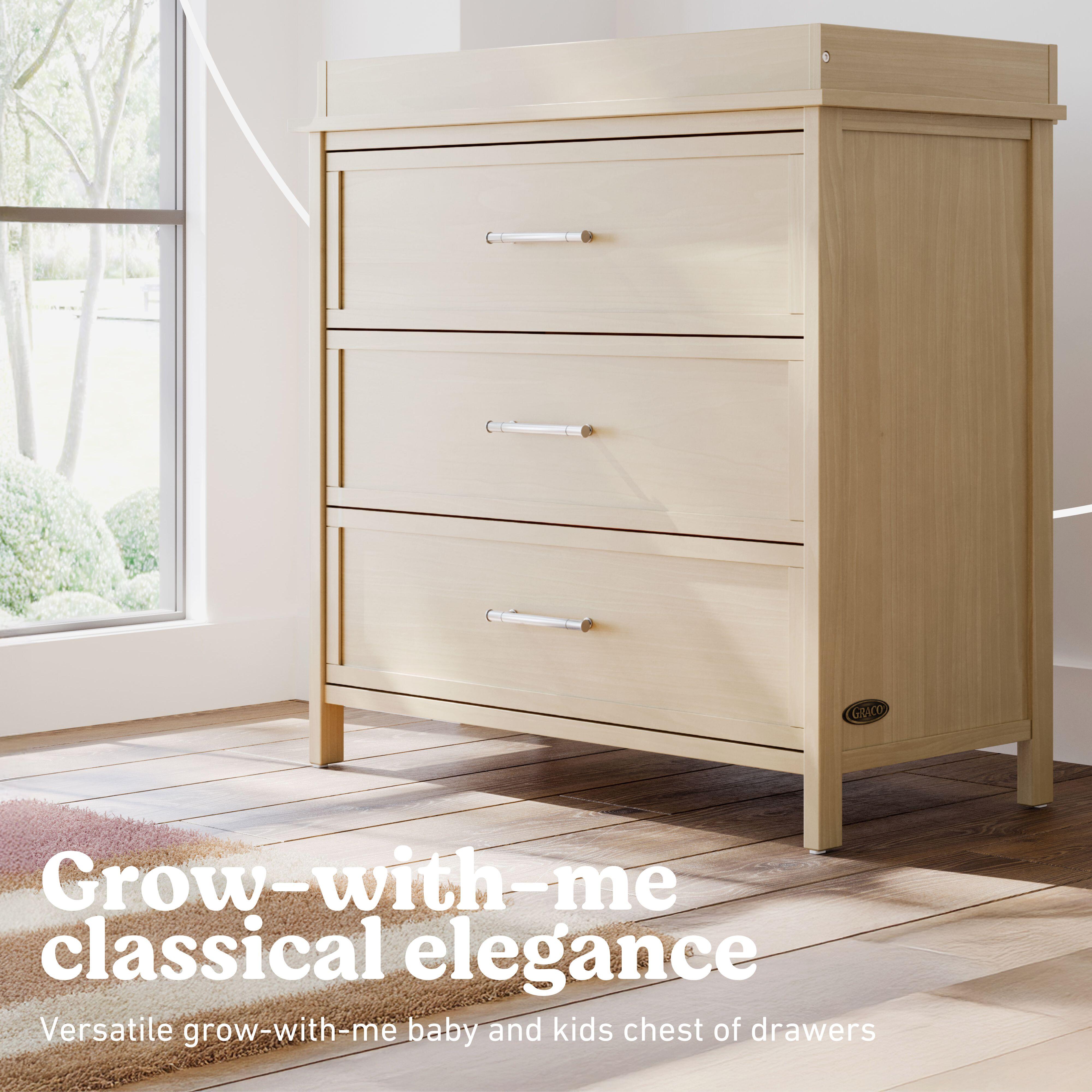 Graco Classic 3 Drawer Chest with Changing Topper, Driftwood, large