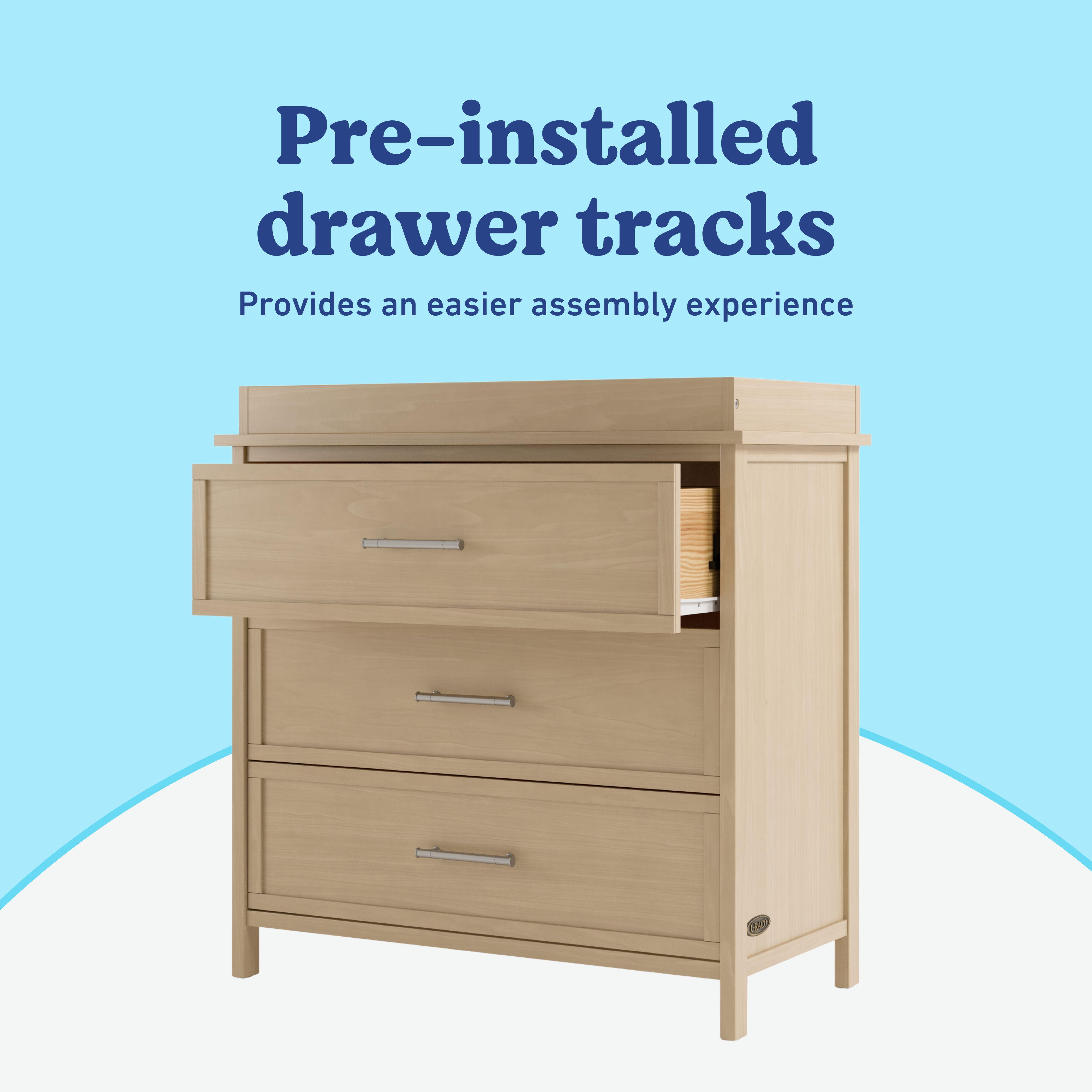 Graco Classic 3 Drawer Chest with Changing Topper, Driftwood, large