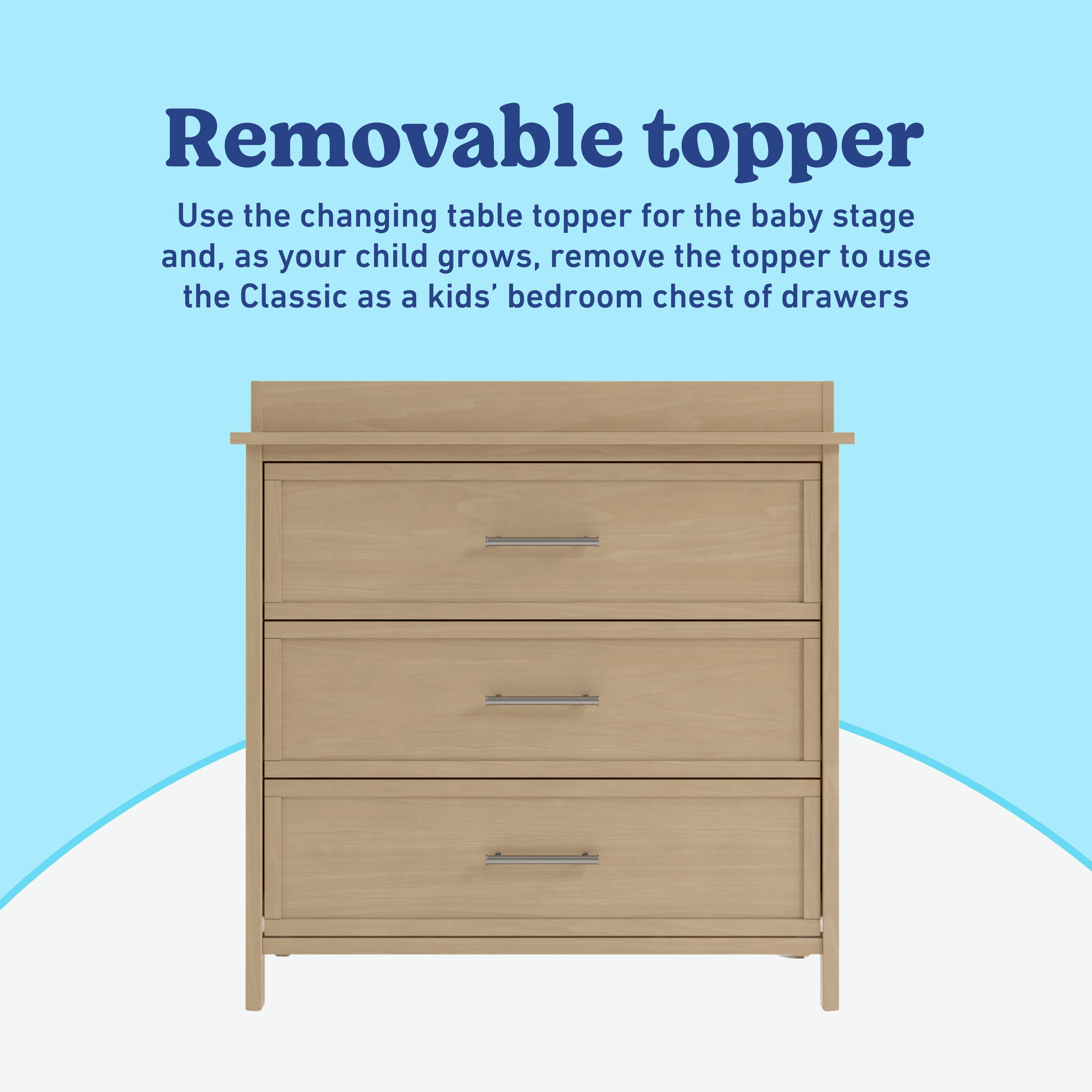 Graco Classic 3 Drawer Chest with Changing Topper, Driftwood, large