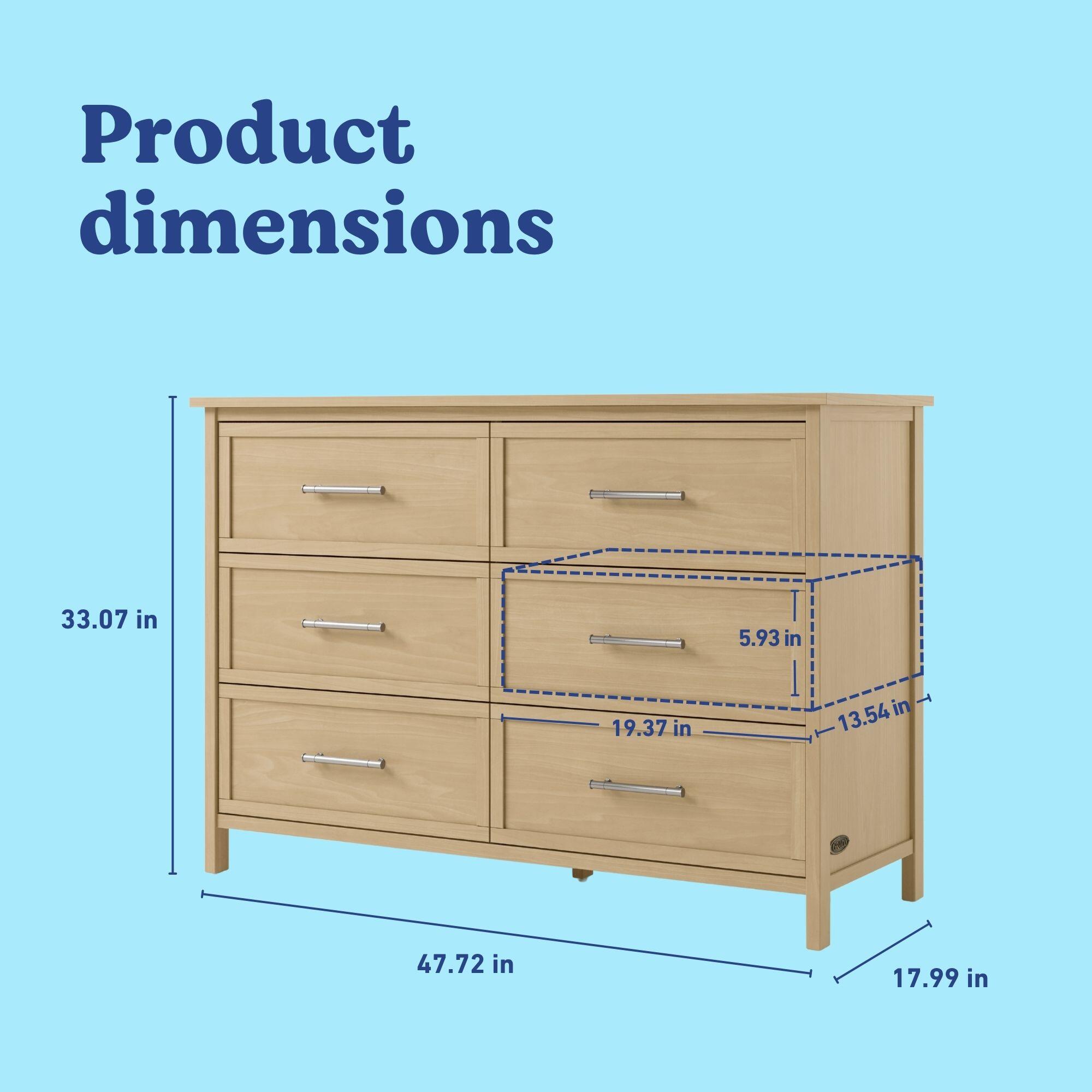 Graco Classic 6 Drawer Dresser, Driftwood, large