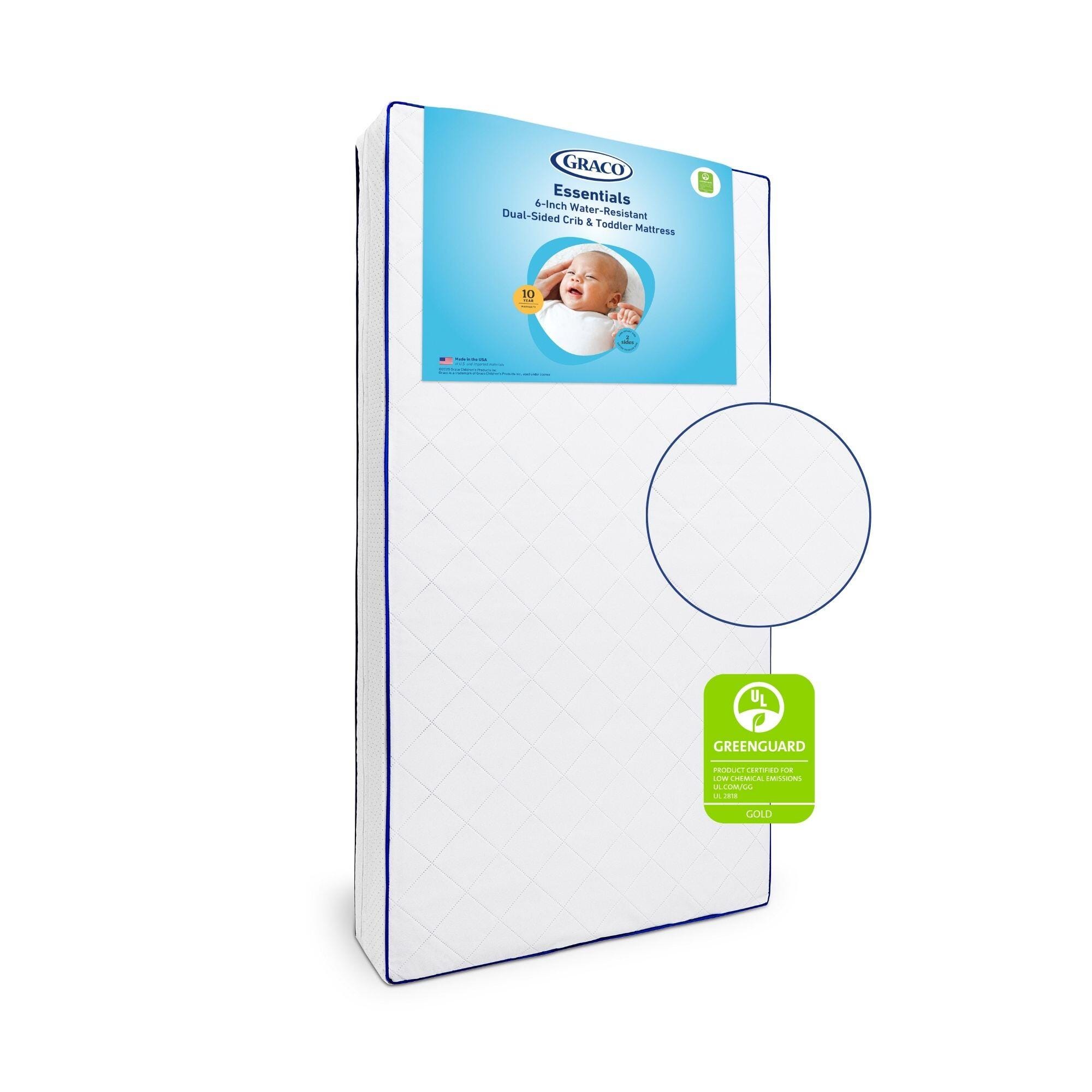 Graco Essentials Waterproof Dual-Sided Crib and Toddler Mattress, , large