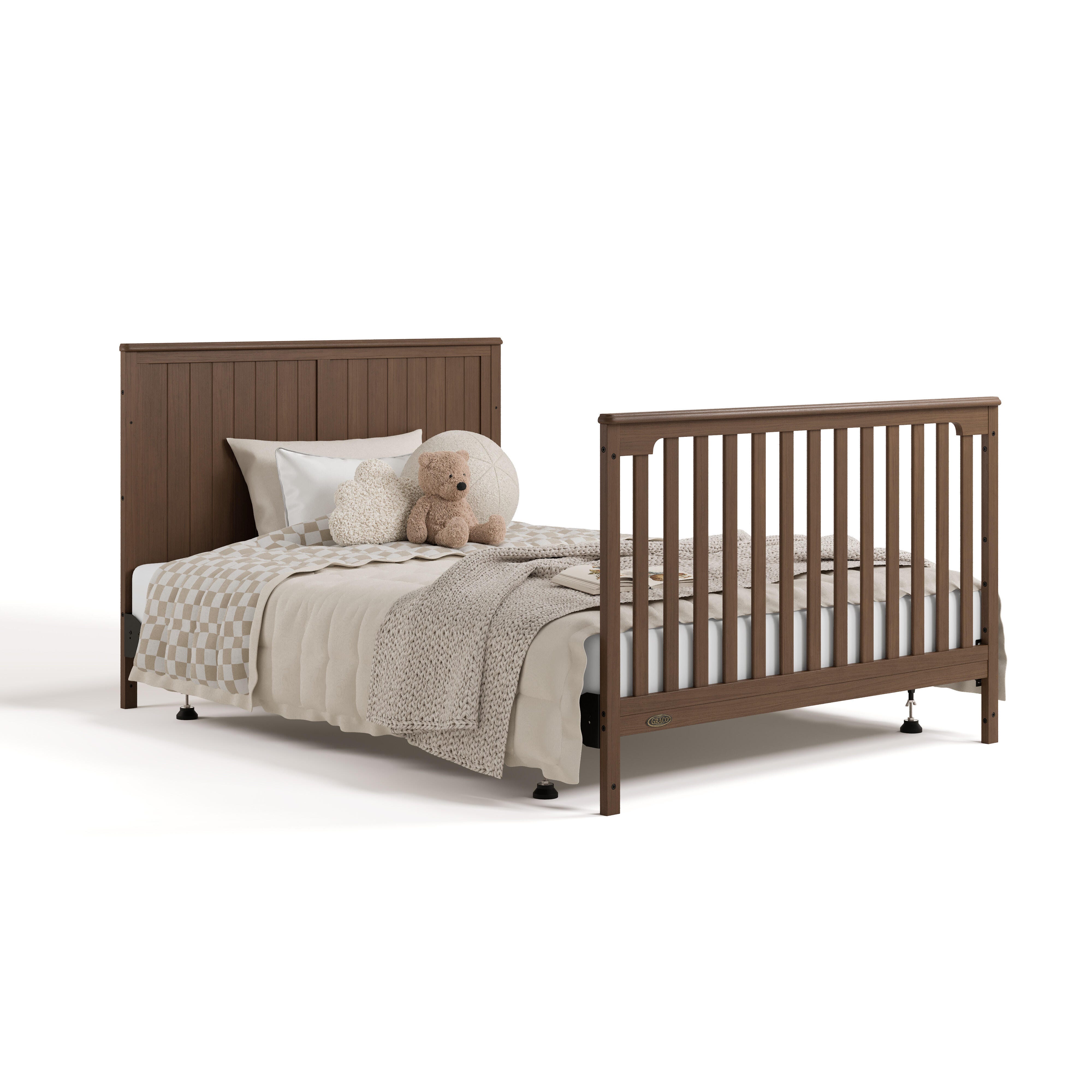 Graco Hadley 5-in-1 Convertible Crib and Changer With Storage Drawer, Hazelnut, large