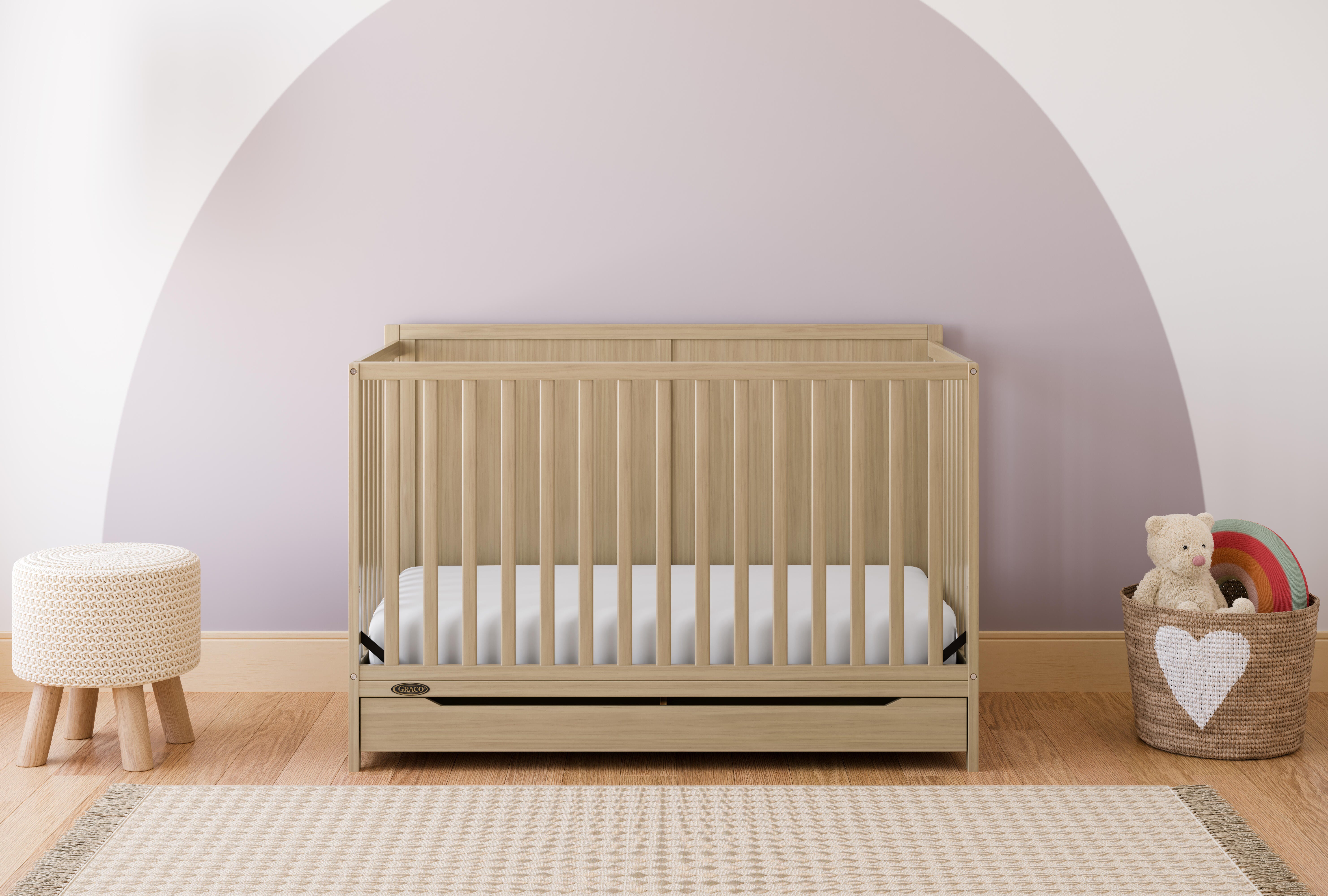 Graco Melrose 5-in-1 Convertible Crib With Storage Drawer, Driftwood, large