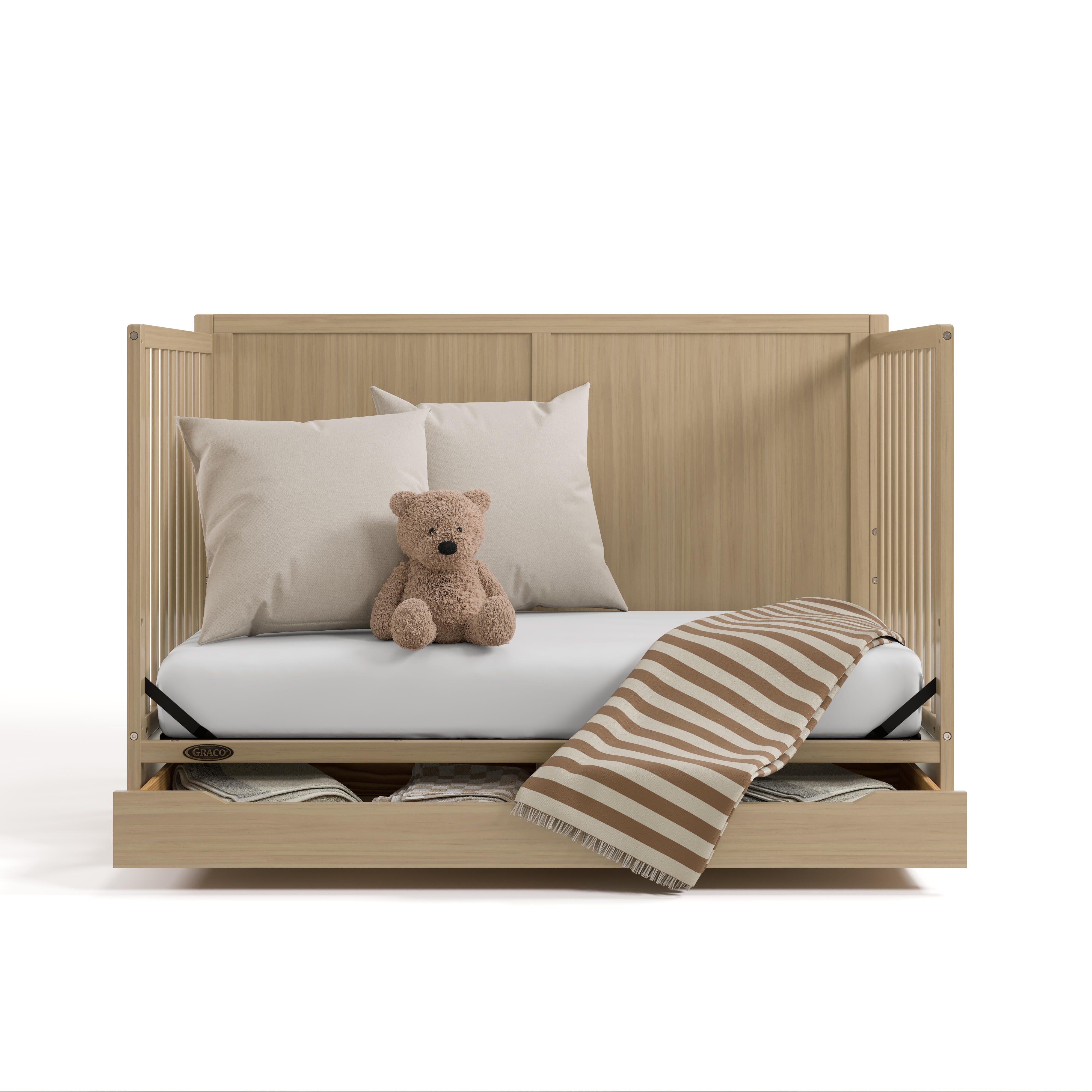 Graco Melrose 5-in-1 Convertible Crib With Storage Drawer, Driftwood, large