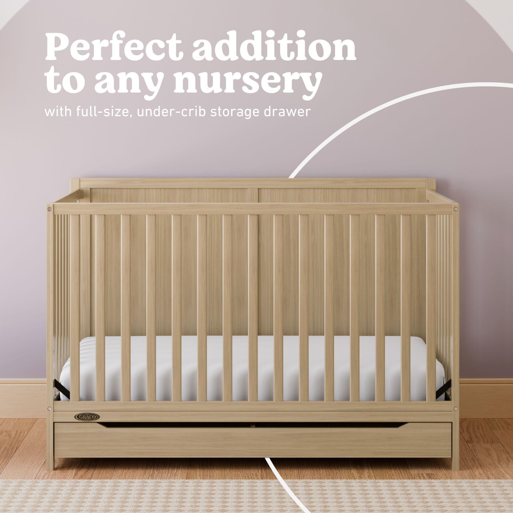 Graco Melrose 5-in-1 Convertible Crib With Storage Drawer, Driftwood, large