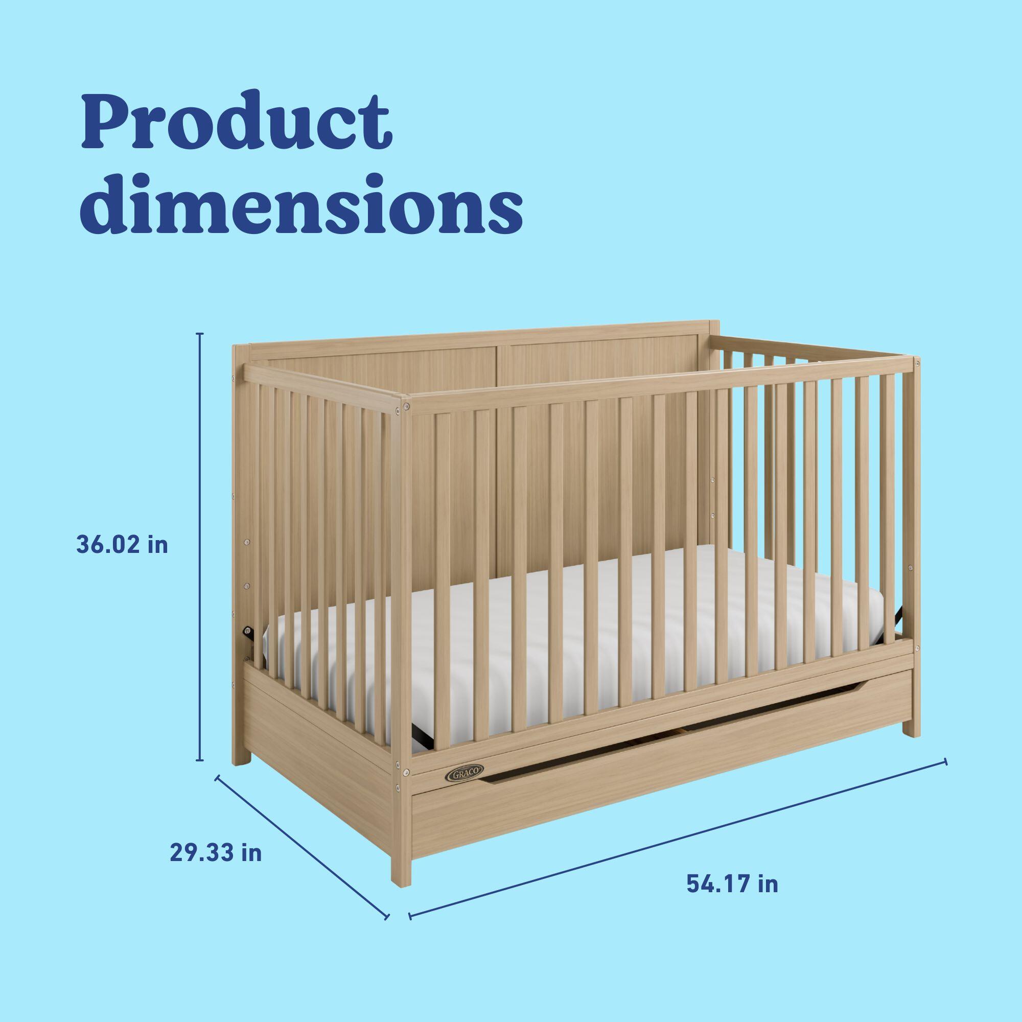 Graco Melrose 5-in-1 Convertible Crib With Storage Drawer, Driftwood, large