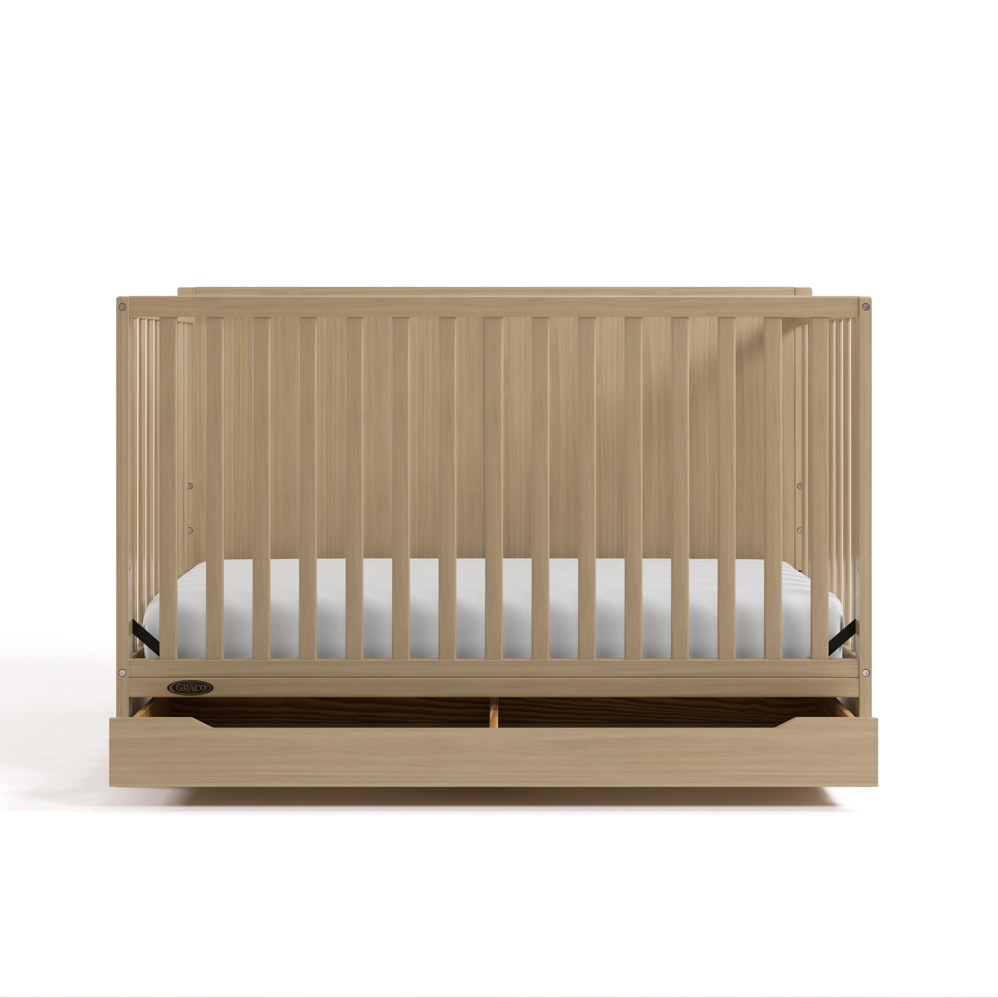 Graco Melrose 5-in-1 Convertible Crib With Storage Drawer, Driftwood, large