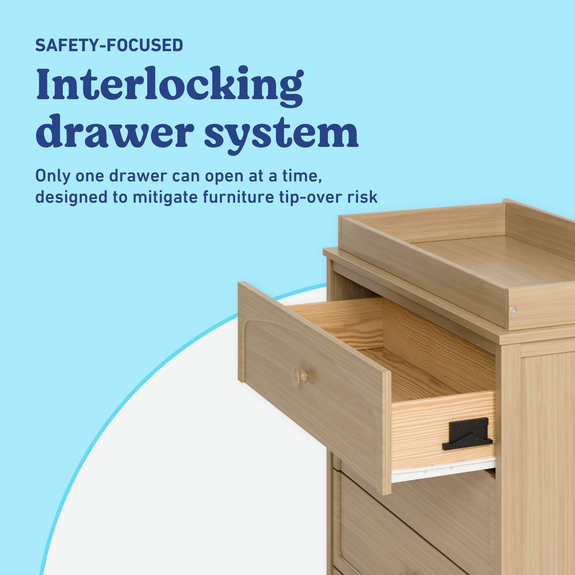 Graco Olivia 3 Drawer Chest with Changing Topper, Driftwood, large
