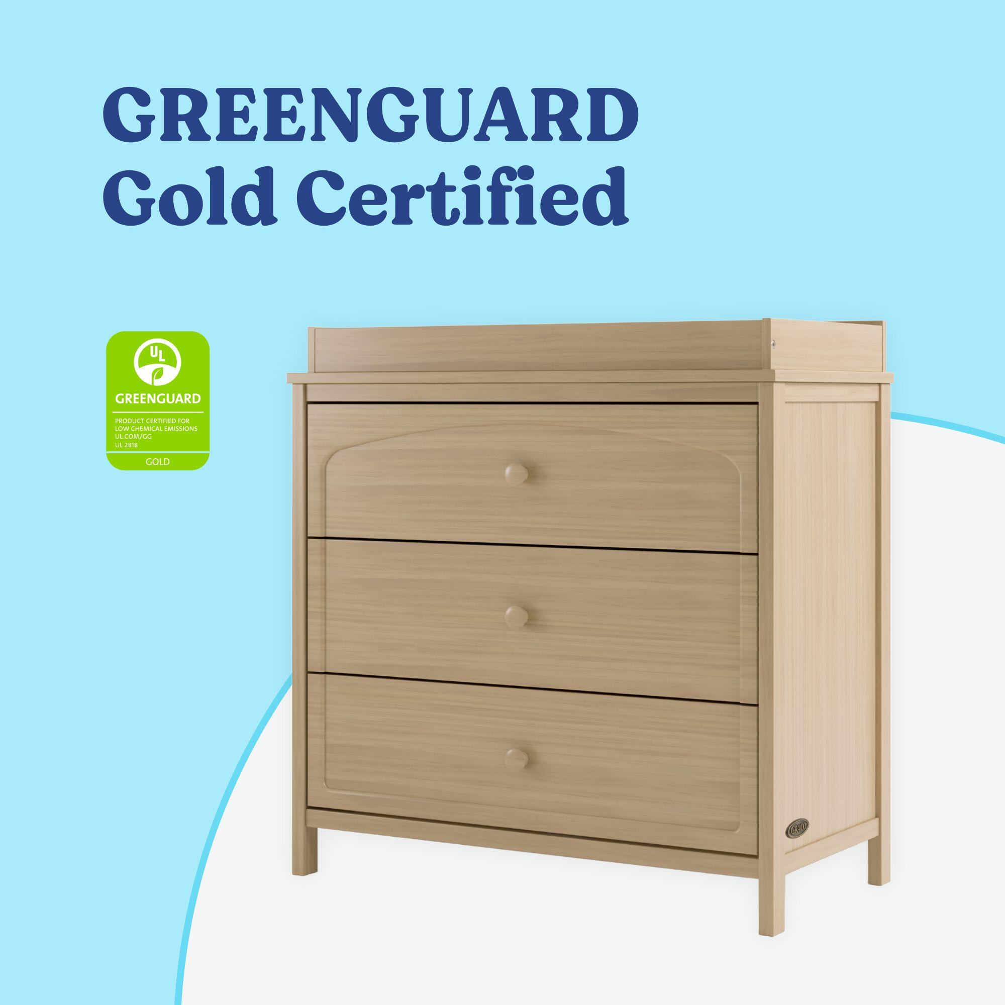 Graco Olivia 3 Drawer Chest with Changing Topper, Driftwood, large