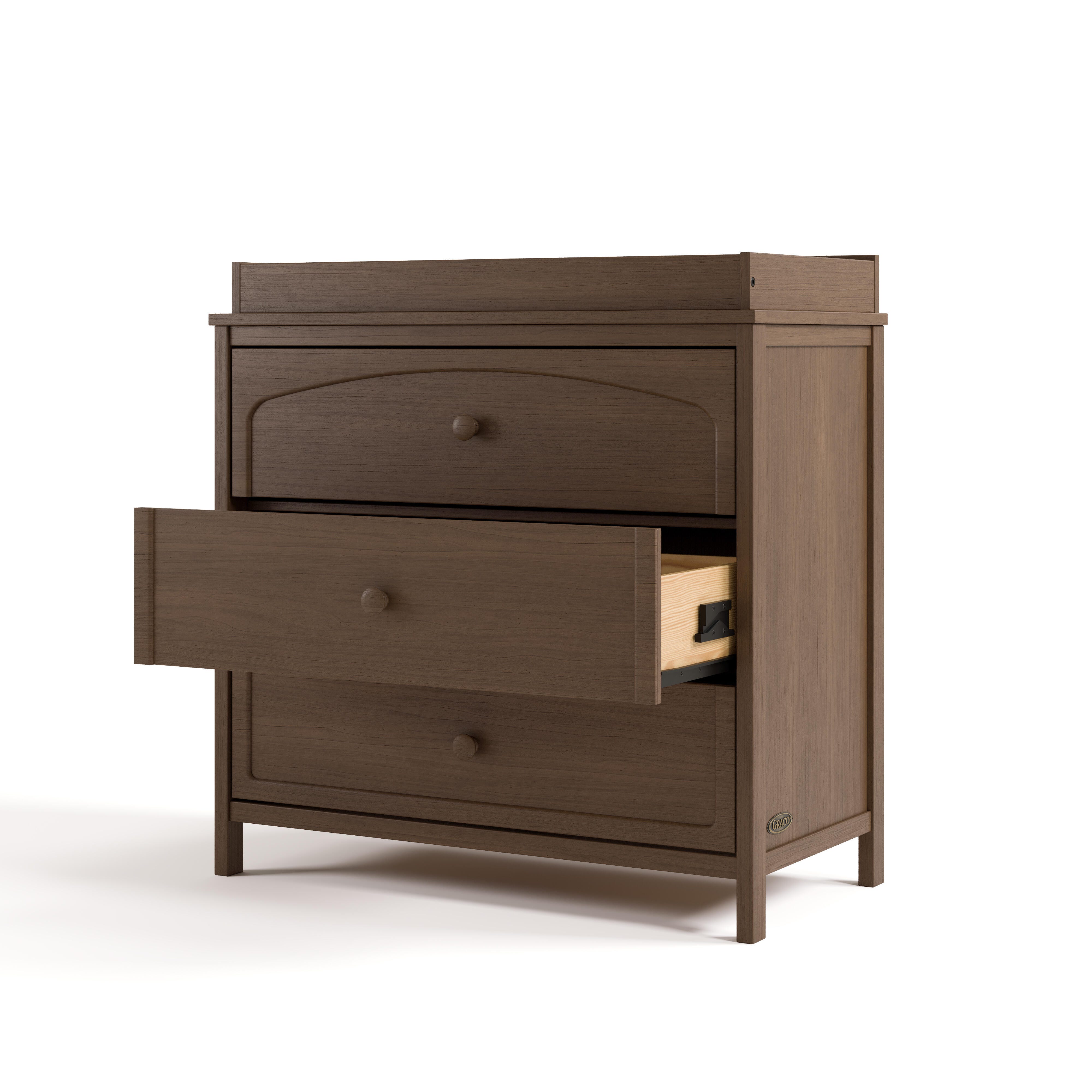 Graco Olivia 3 Drawer Chest with Changing Topper, Hazelnut, large