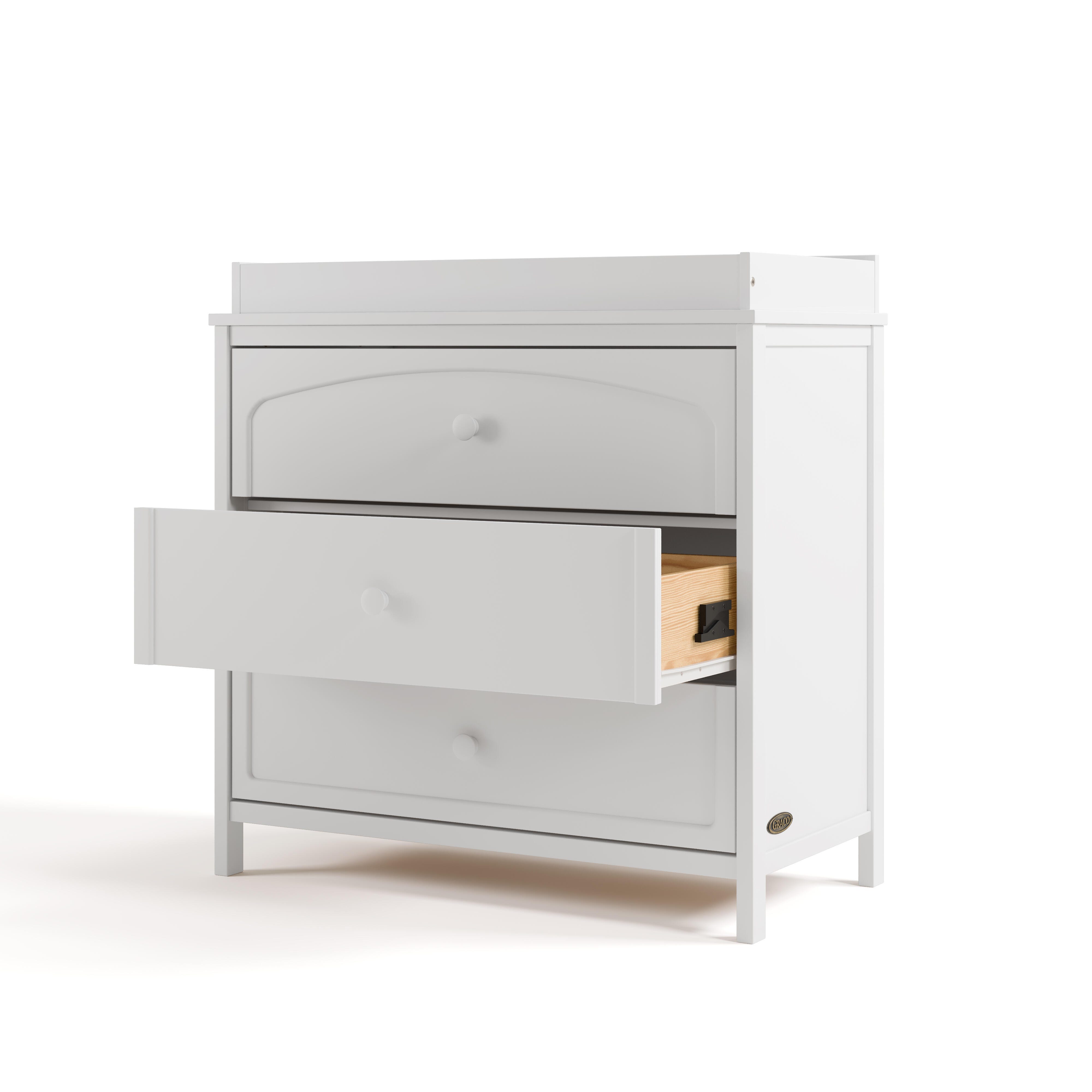 Graco Olivia 3 Drawer Chest with Changing Topper, White, large