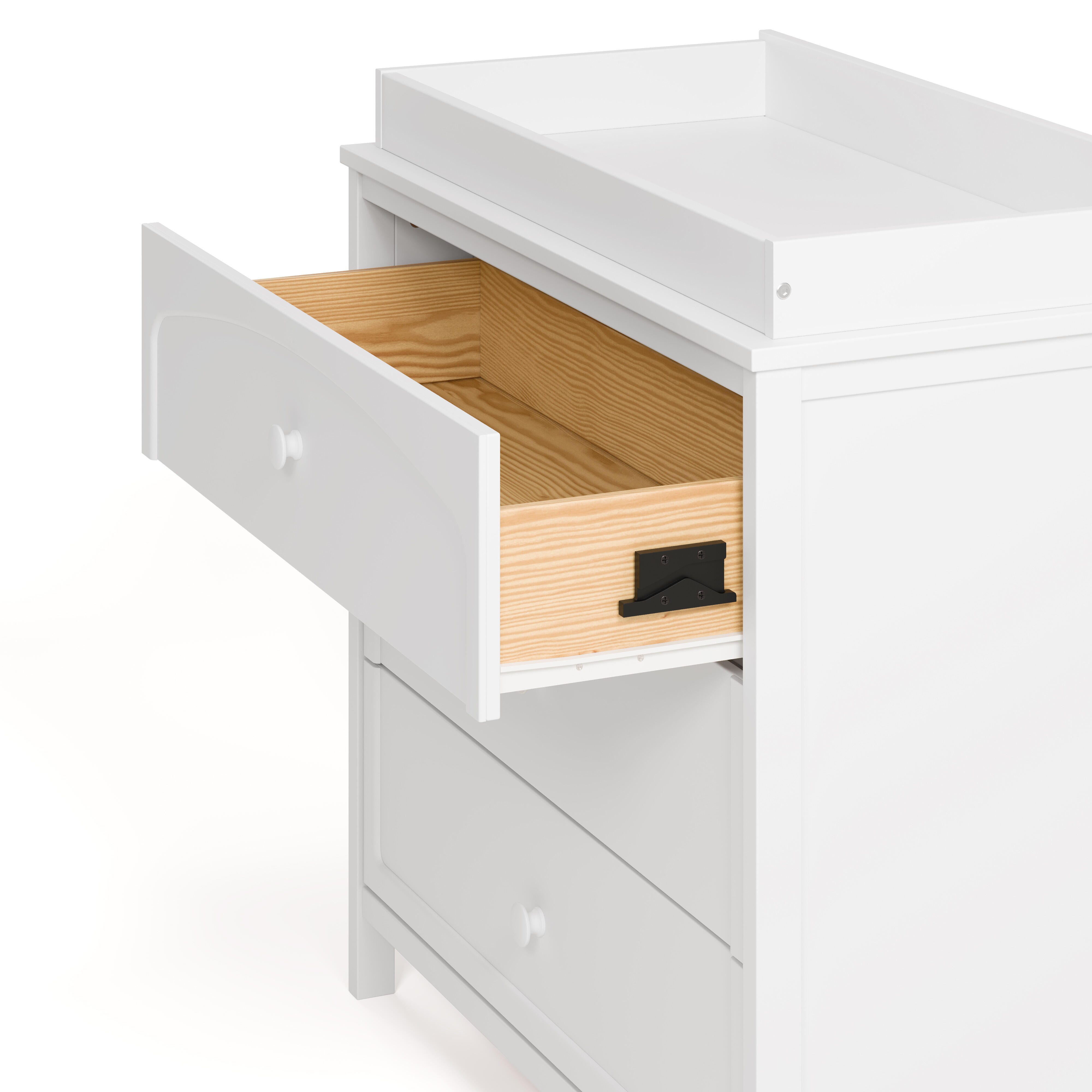 Graco Olivia 3 Drawer Chest with Changing Topper, White, large