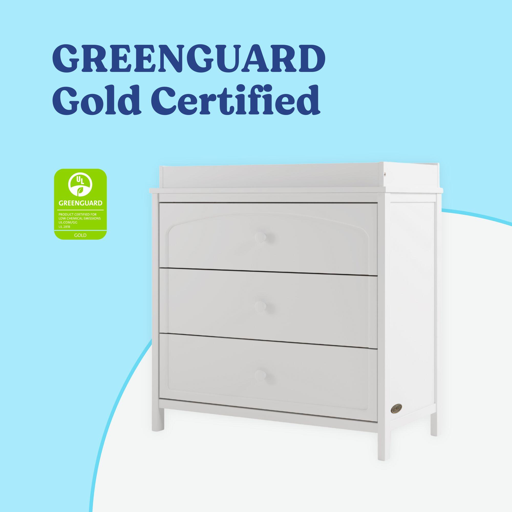 Graco Olivia 3 Drawer Chest with Changing Topper, White, large
