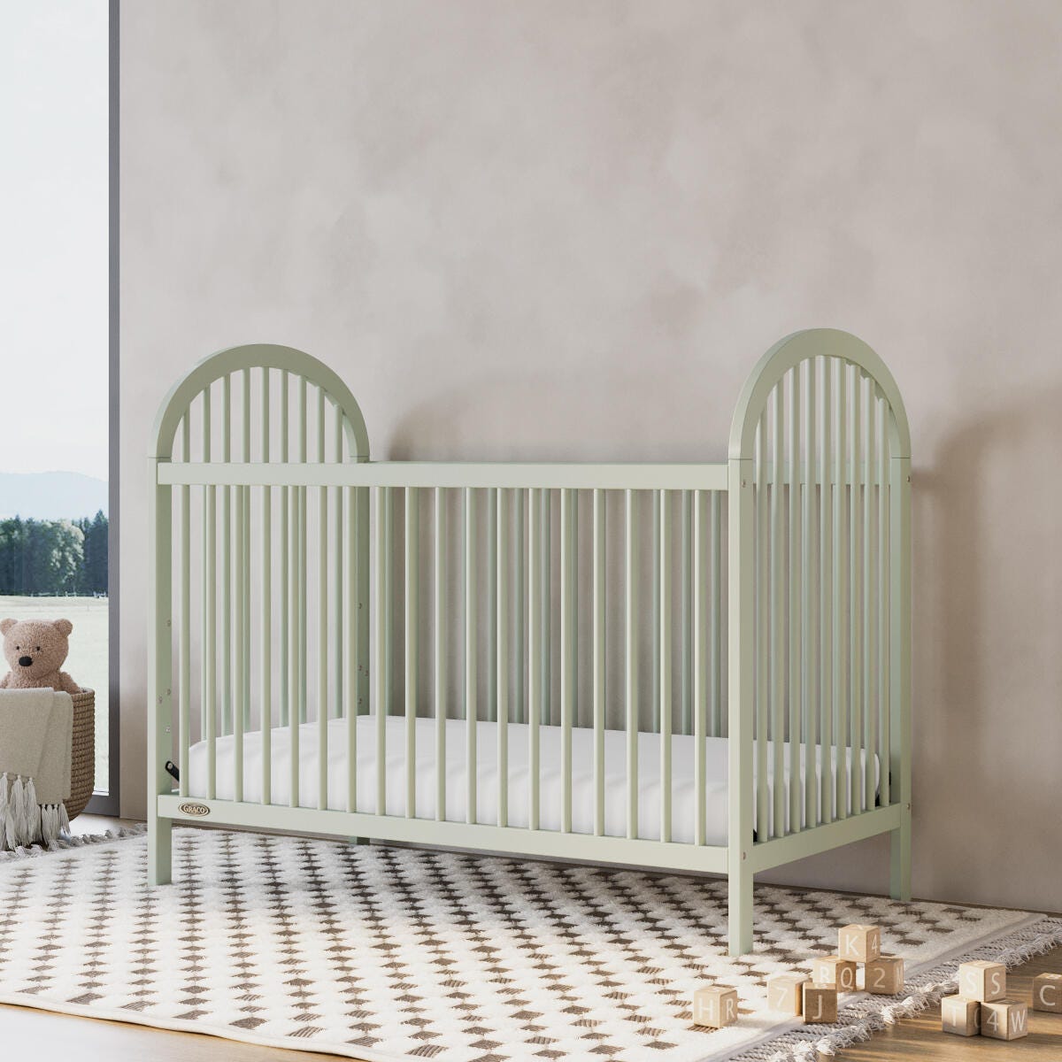 Graco Olivia 3-in-1 Convertible Crib, Sage, large