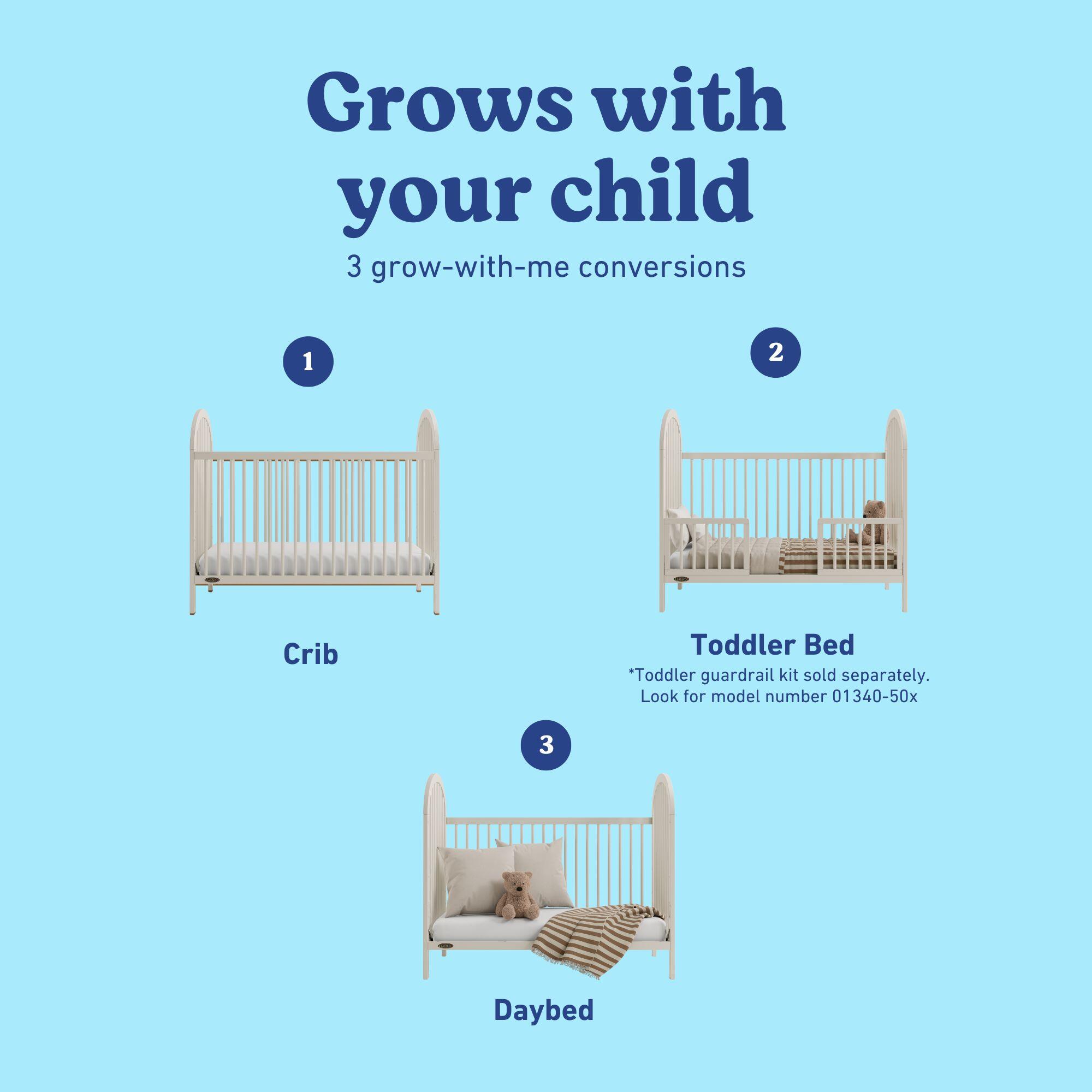 Graco Olivia 3-in-1 Convertible Crib, Frosted Oat, large
