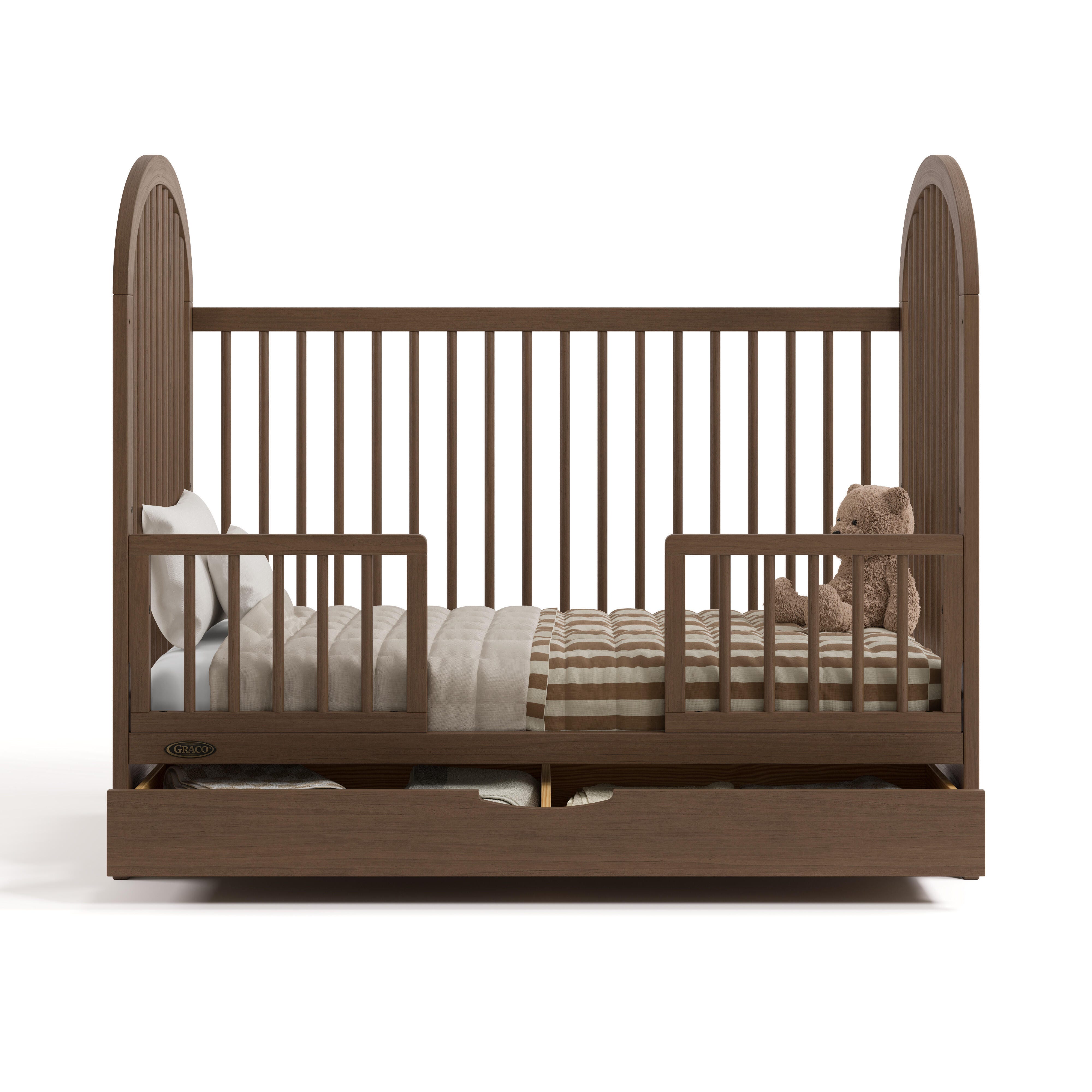 Graco Olivia 3-in-1 Convertible Crib With Storage Drawer, Hazelnut, large