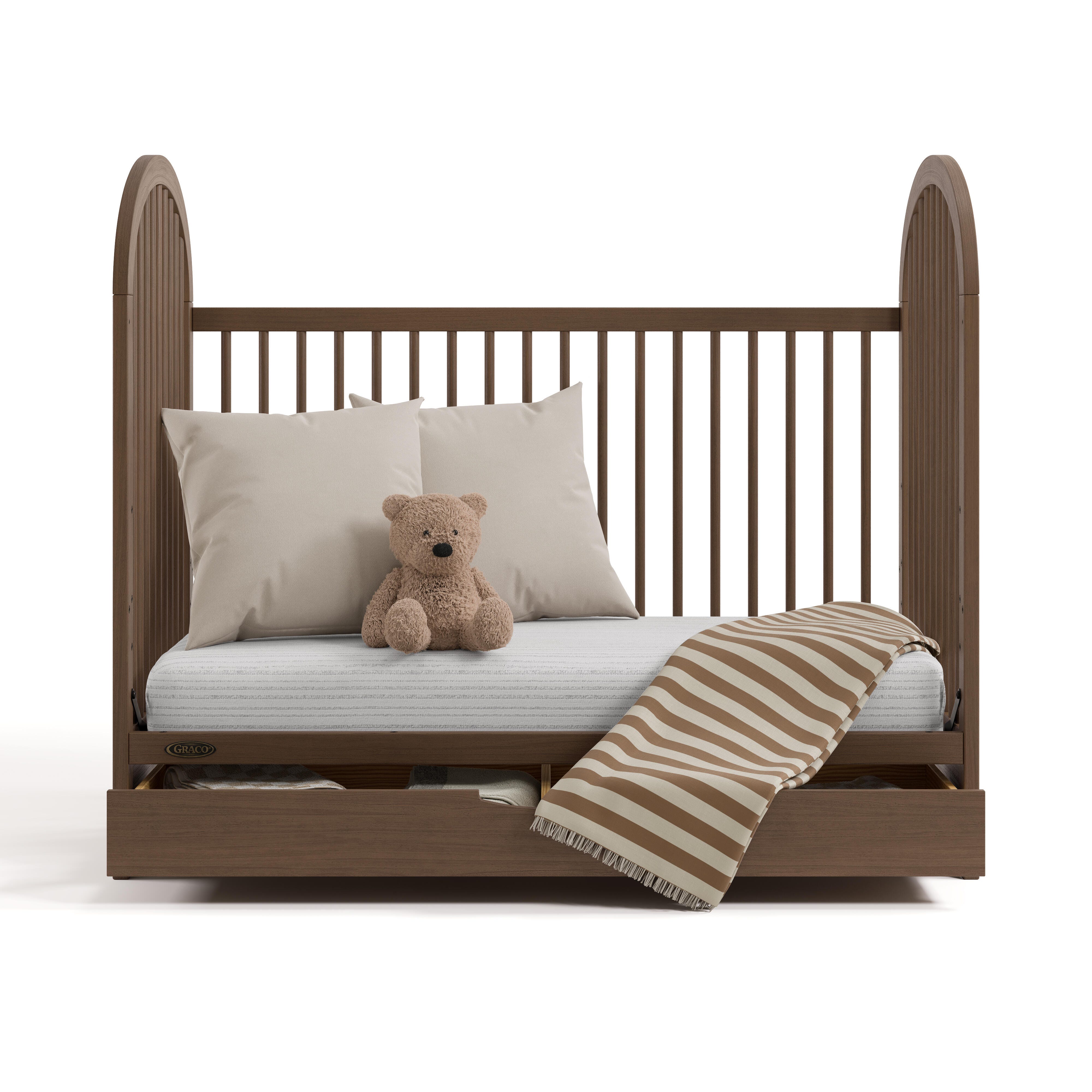 Graco Olivia 3-in-1 Convertible Crib With Storage Drawer, Hazelnut, large