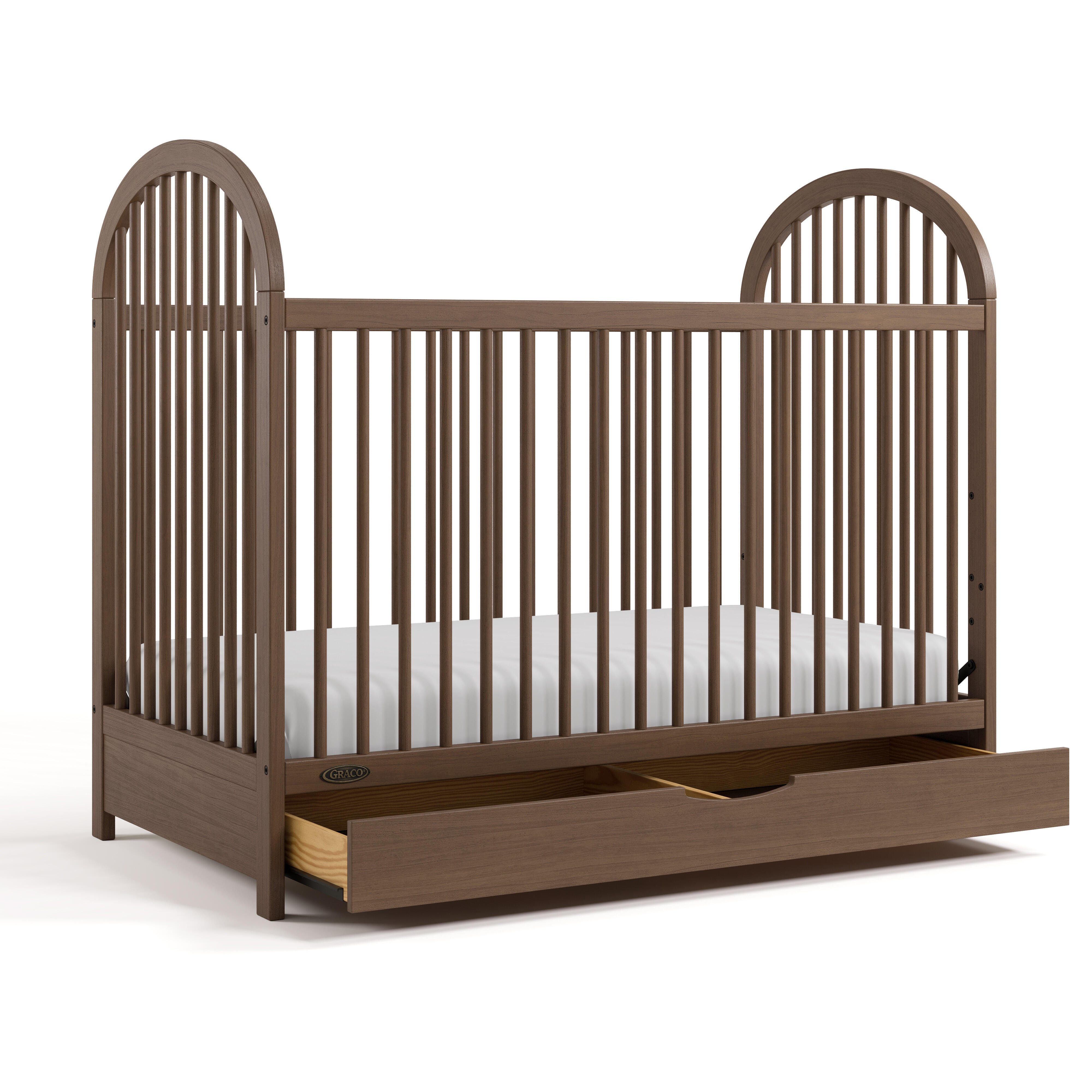 Graco Olivia 3-in-1 Convertible Crib With Storage Drawer, Hazelnut, large