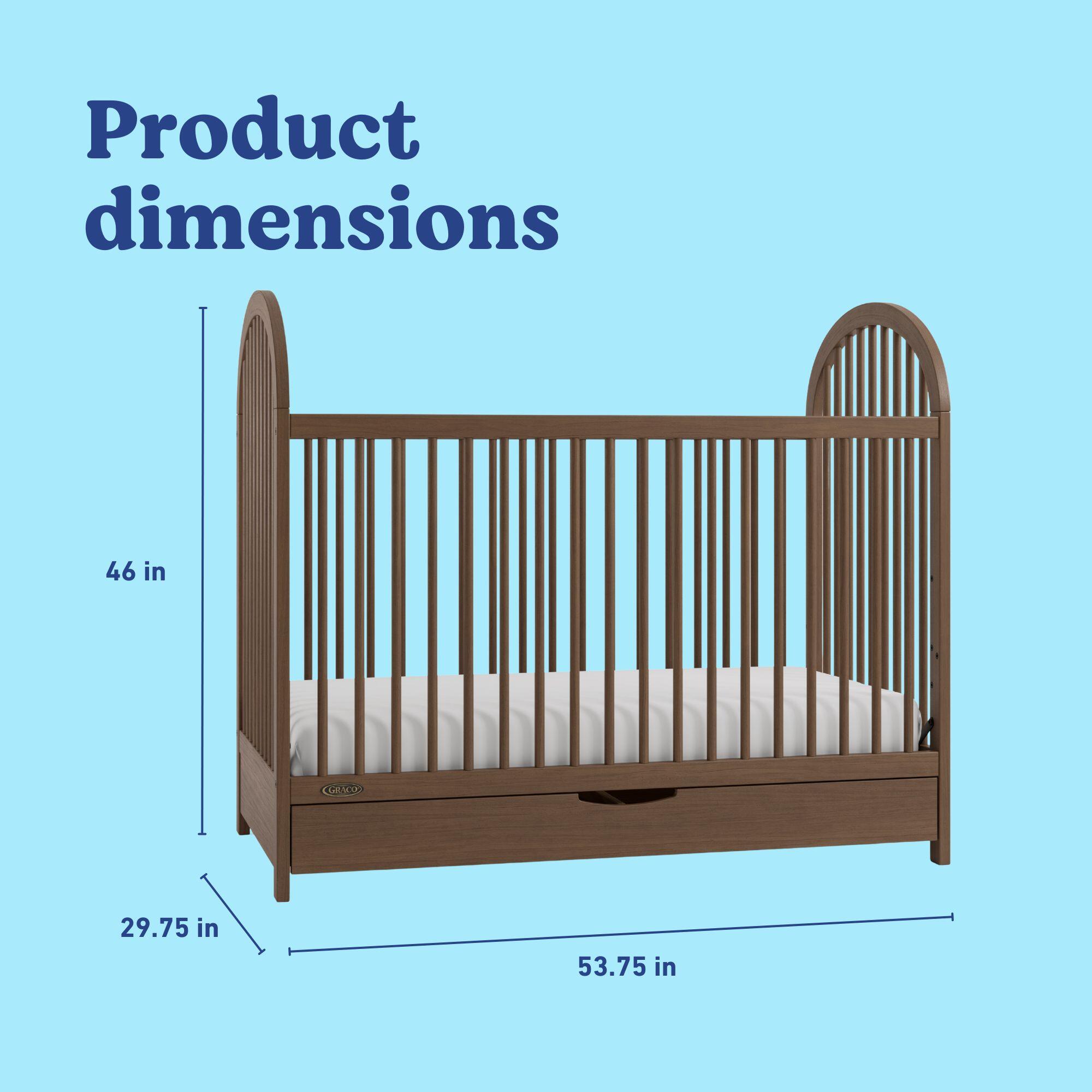 Graco Olivia 3-in-1 Convertible Crib With Storage Drawer, Hazelnut, large