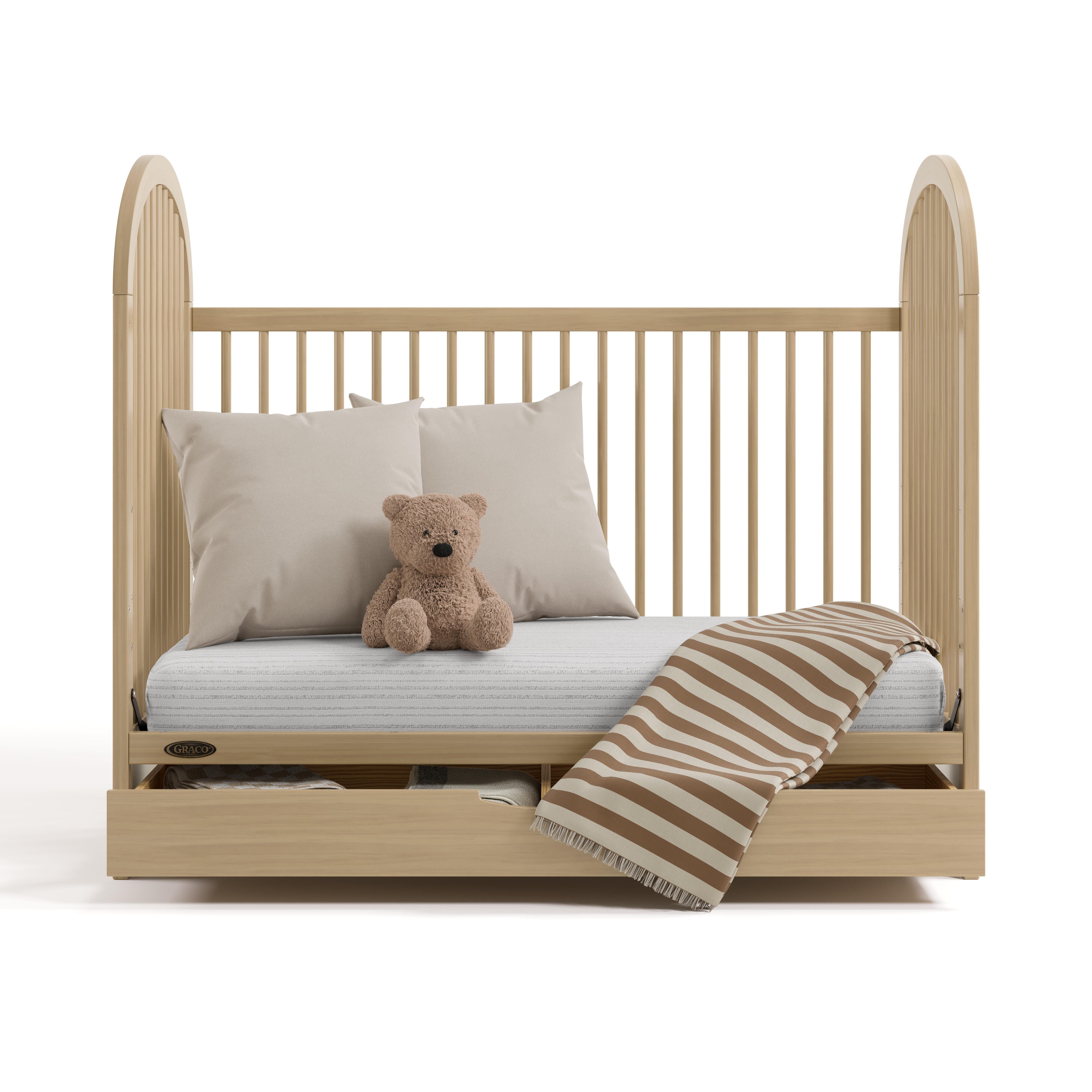 Graco Olivia 3-in-1 Convertible Crib With Storage Drawer, Driftwood, large