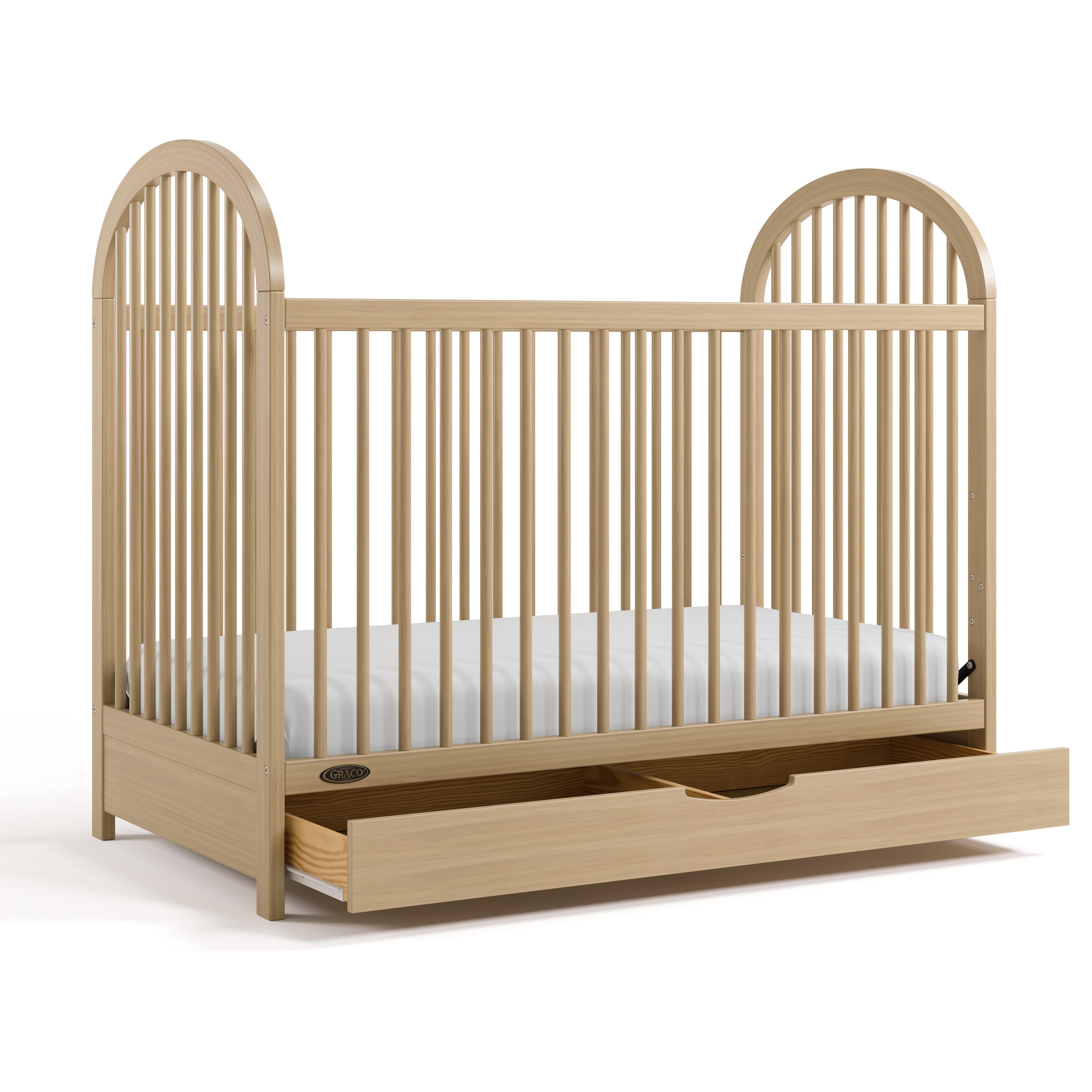 Graco Olivia 3-in-1 Convertible Crib With Storage Drawer, Driftwood, large