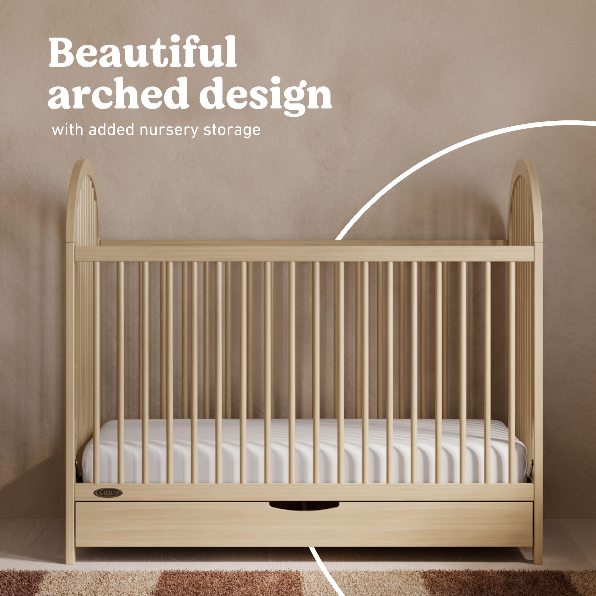Graco Olivia 3-in-1 Convertible Crib With Storage Drawer, Driftwood, large