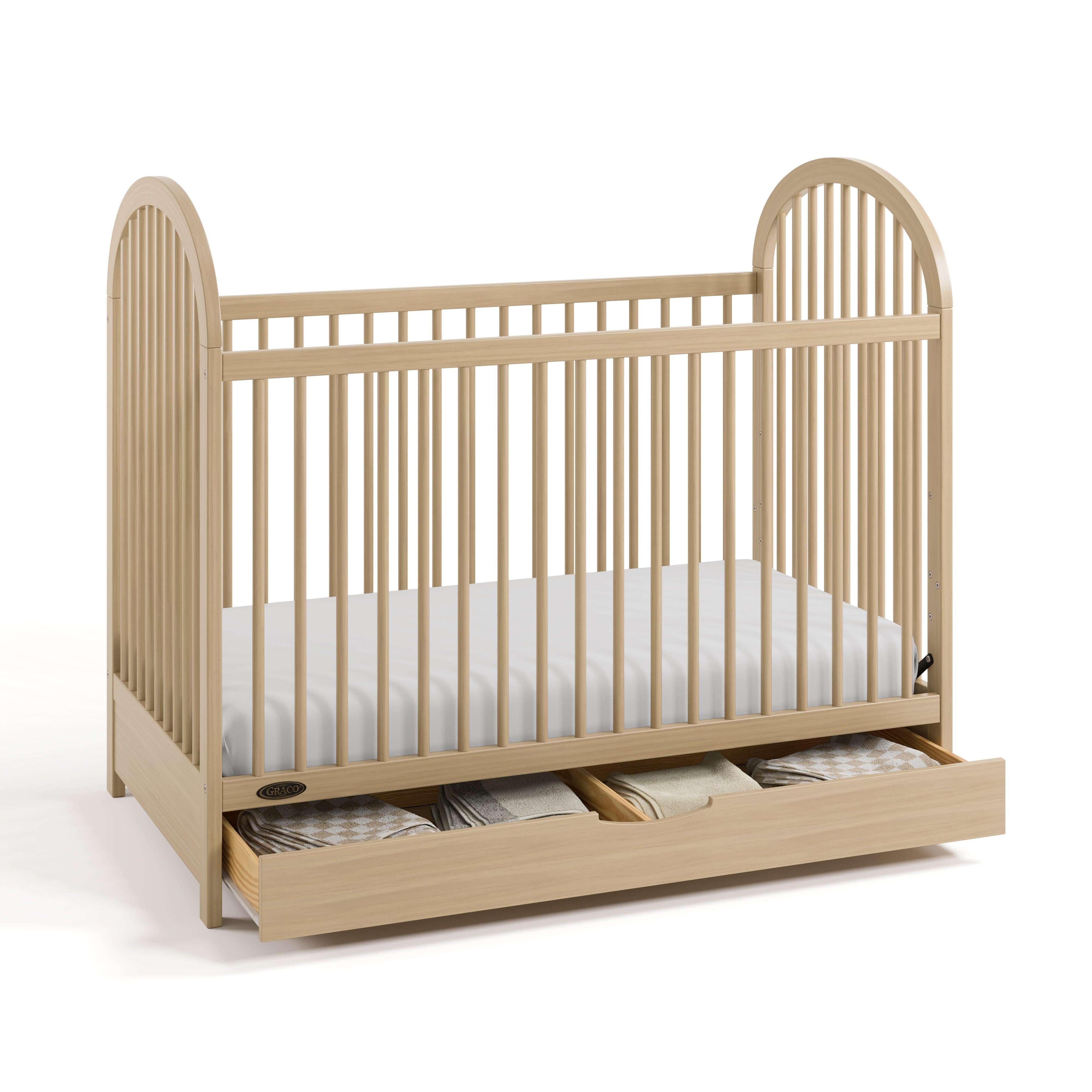 Graco Olivia 3-in-1 Convertible Crib With Storage Drawer, Driftwood, large