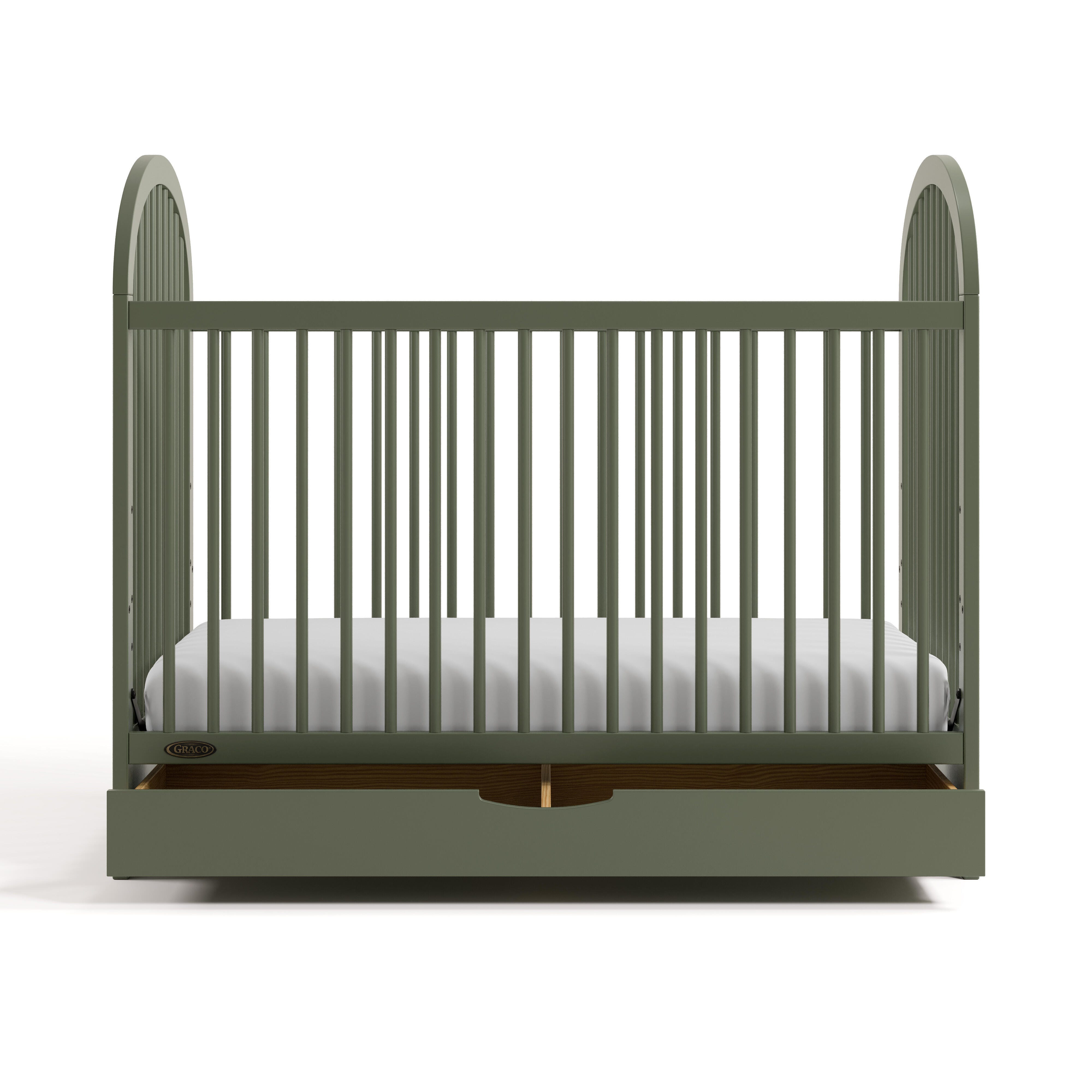 Graco Olivia 3-in-1 Convertible Crib With Storage Drawer, Olive, large