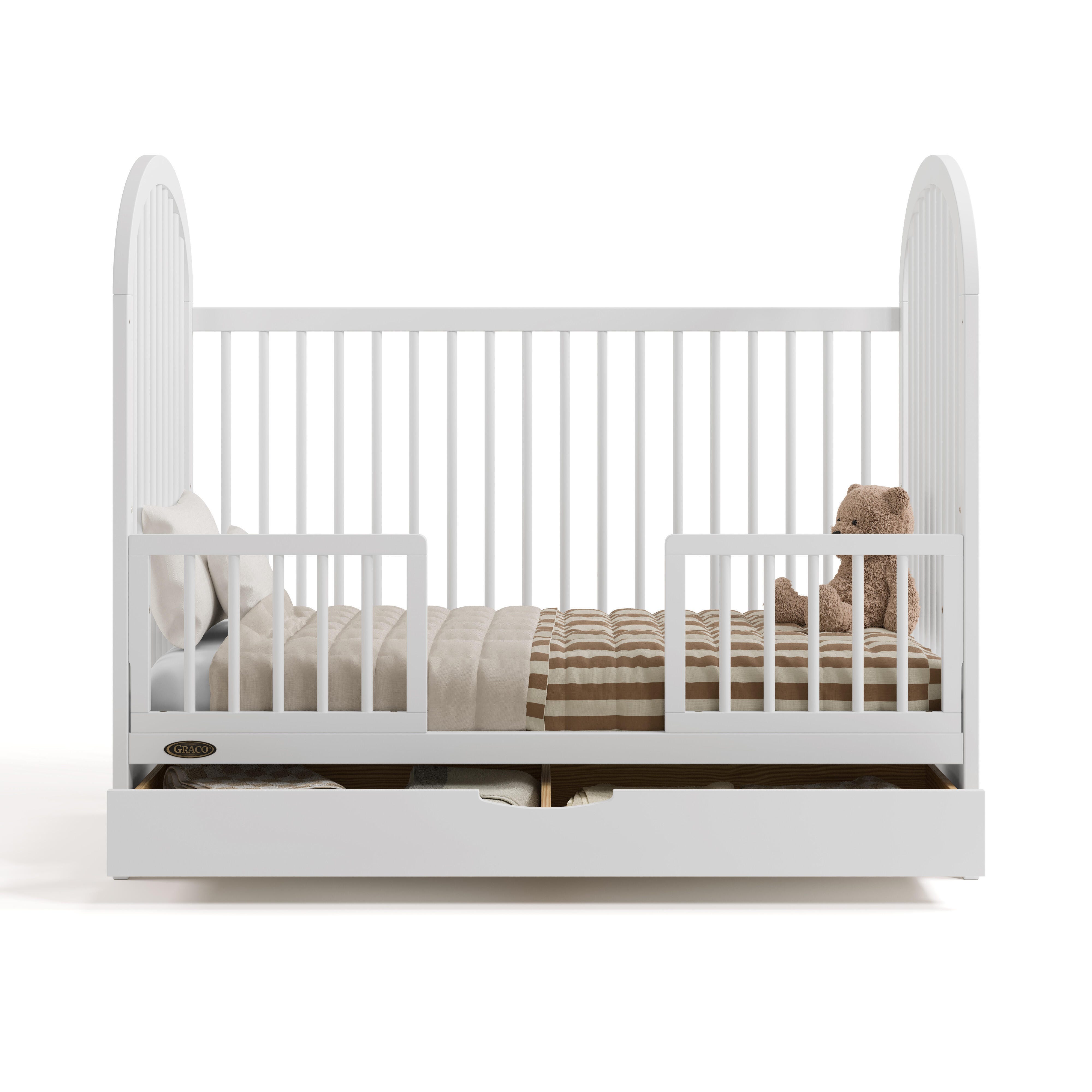 Graco Olivia 3-in-1 Convertible Crib With Storage Drawer, White, large