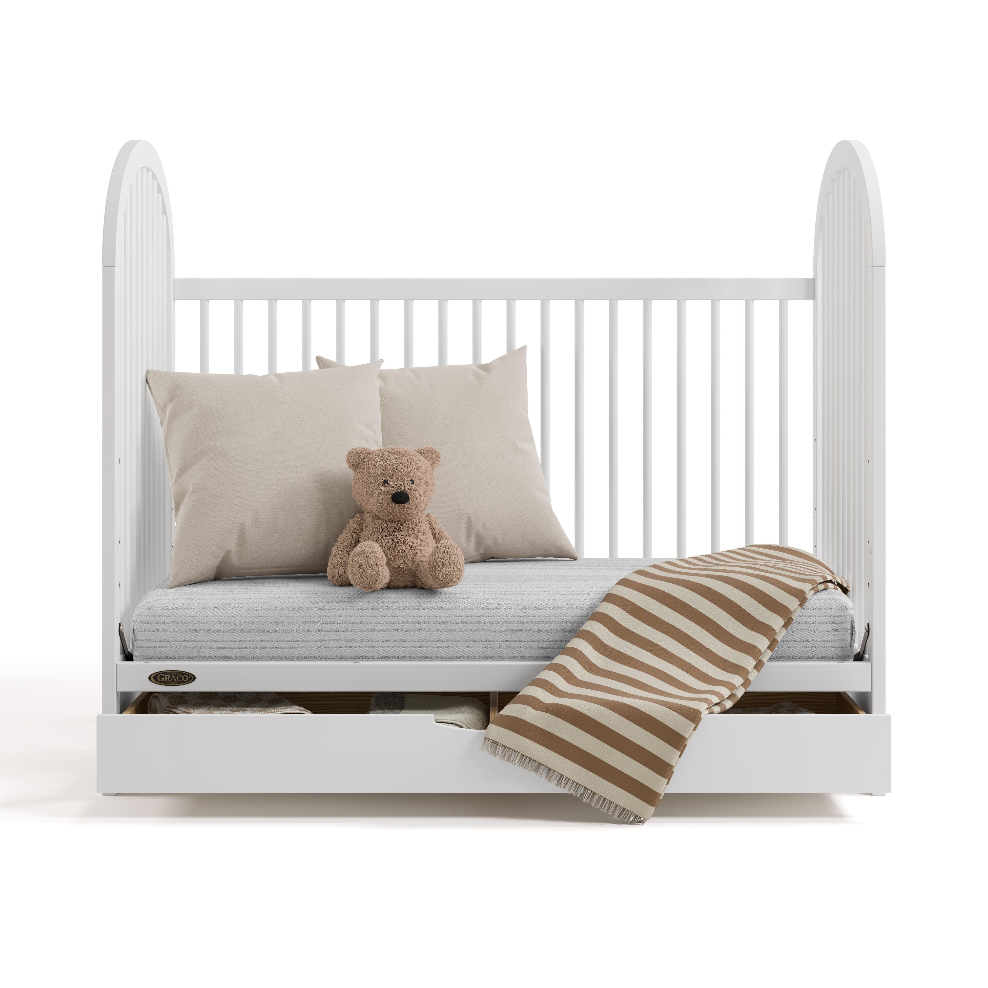 Graco Olivia 3-in-1 Convertible Crib With Storage Drawer, White, large