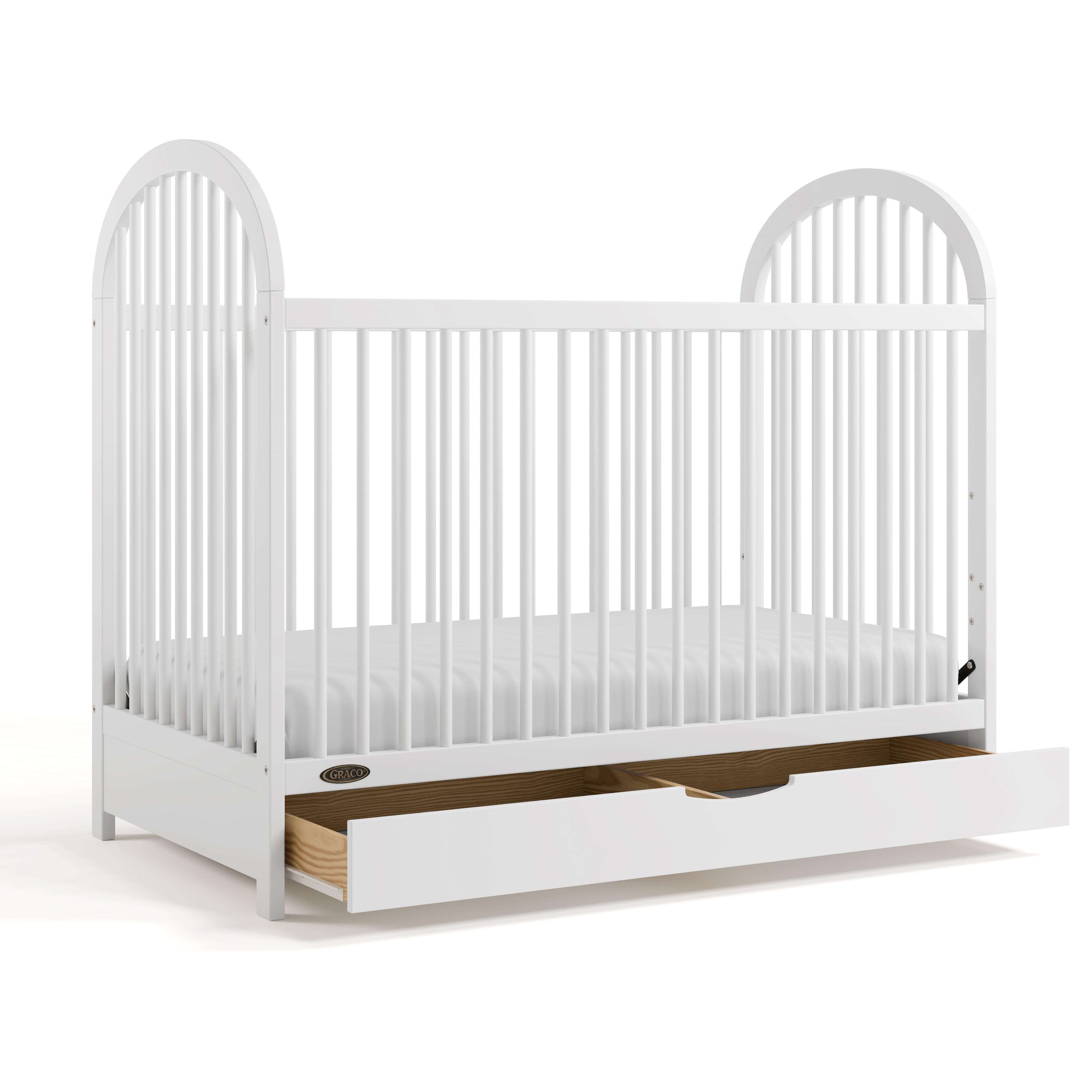 Graco Olivia 3-in-1 Convertible Crib With Storage Drawer, White, large