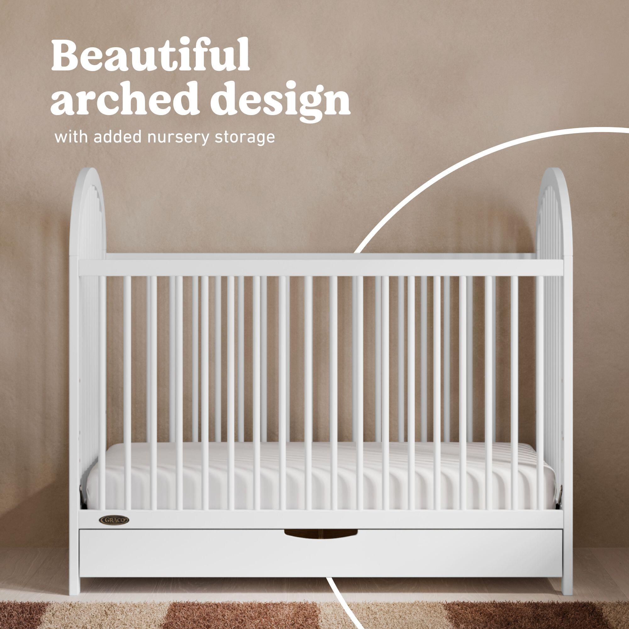 Graco Olivia 3-in-1 Convertible Crib With Storage Drawer, White, large