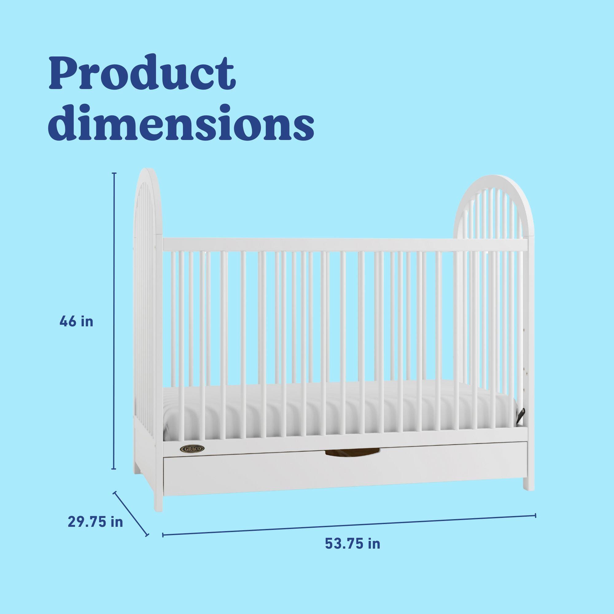 Graco Olivia 3-in-1 Convertible Crib With Storage Drawer, White, large