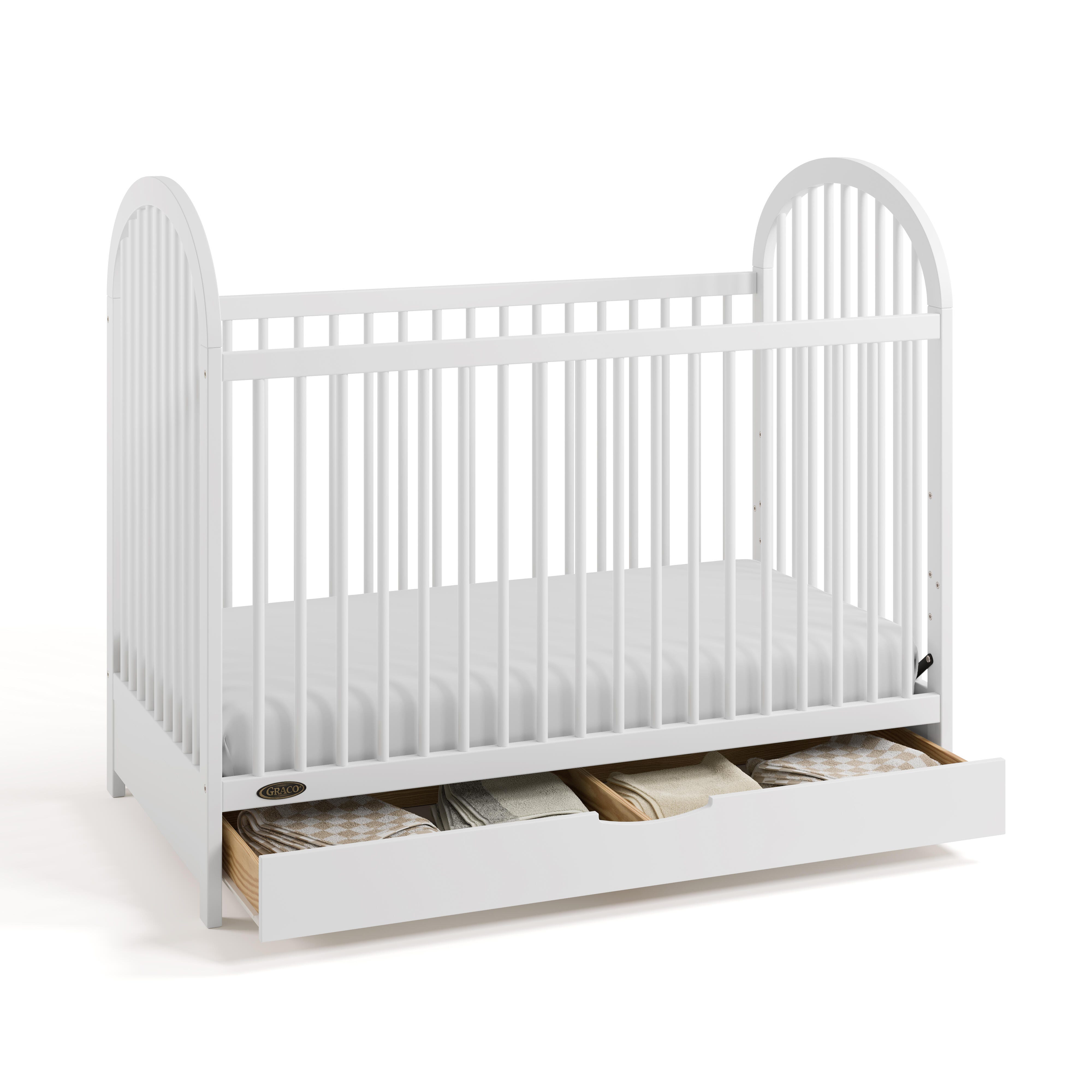 Graco Olivia 3-in-1 Convertible Crib With Storage Drawer, White, large