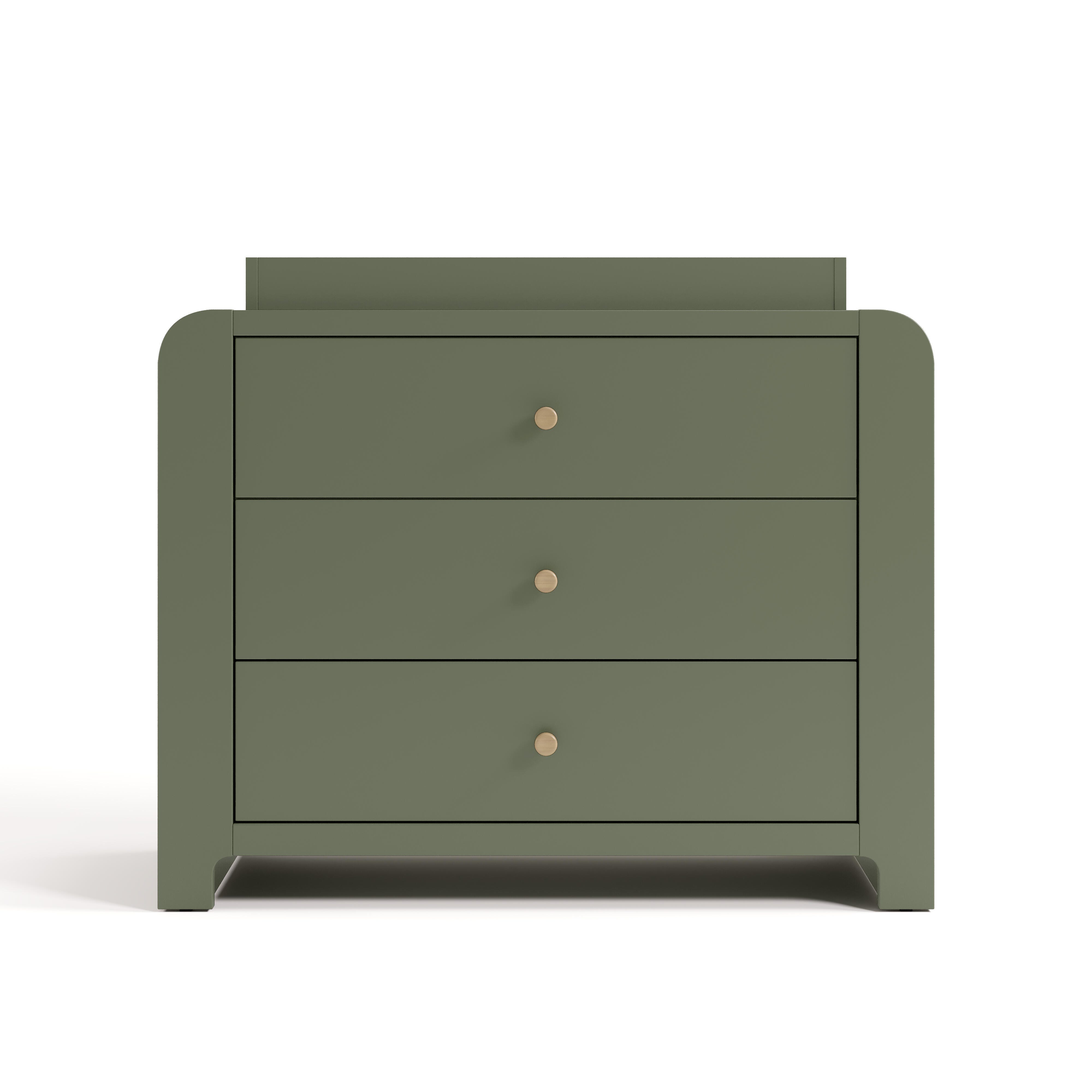 Graco Read-with-Me 3 Drawer Chest with Bookshelves and Changing Topper, Olive/Driftwood, large