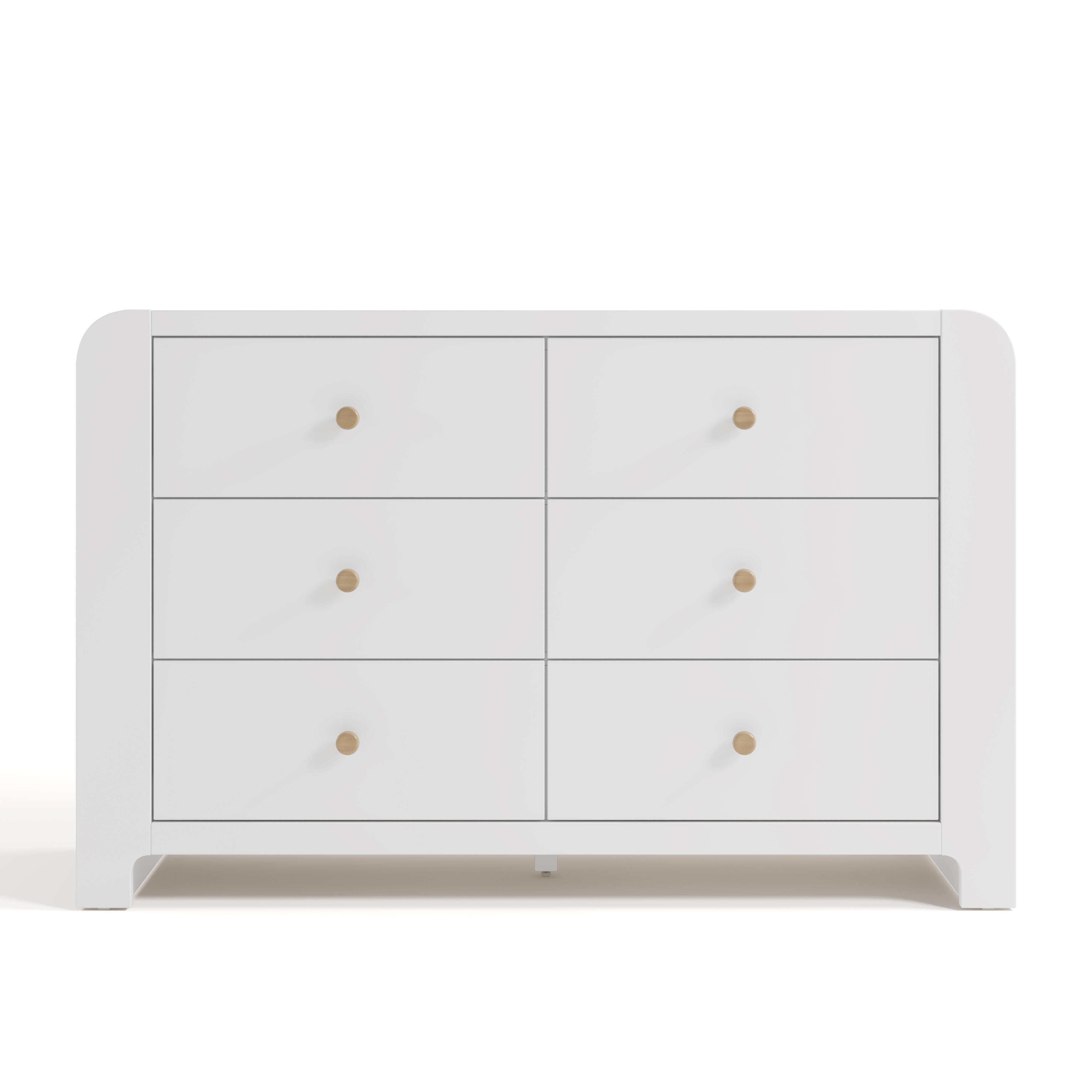 Graco Read-with-Me 6 Drawer Dresser with Bookshelves, White/Driftwood, large
