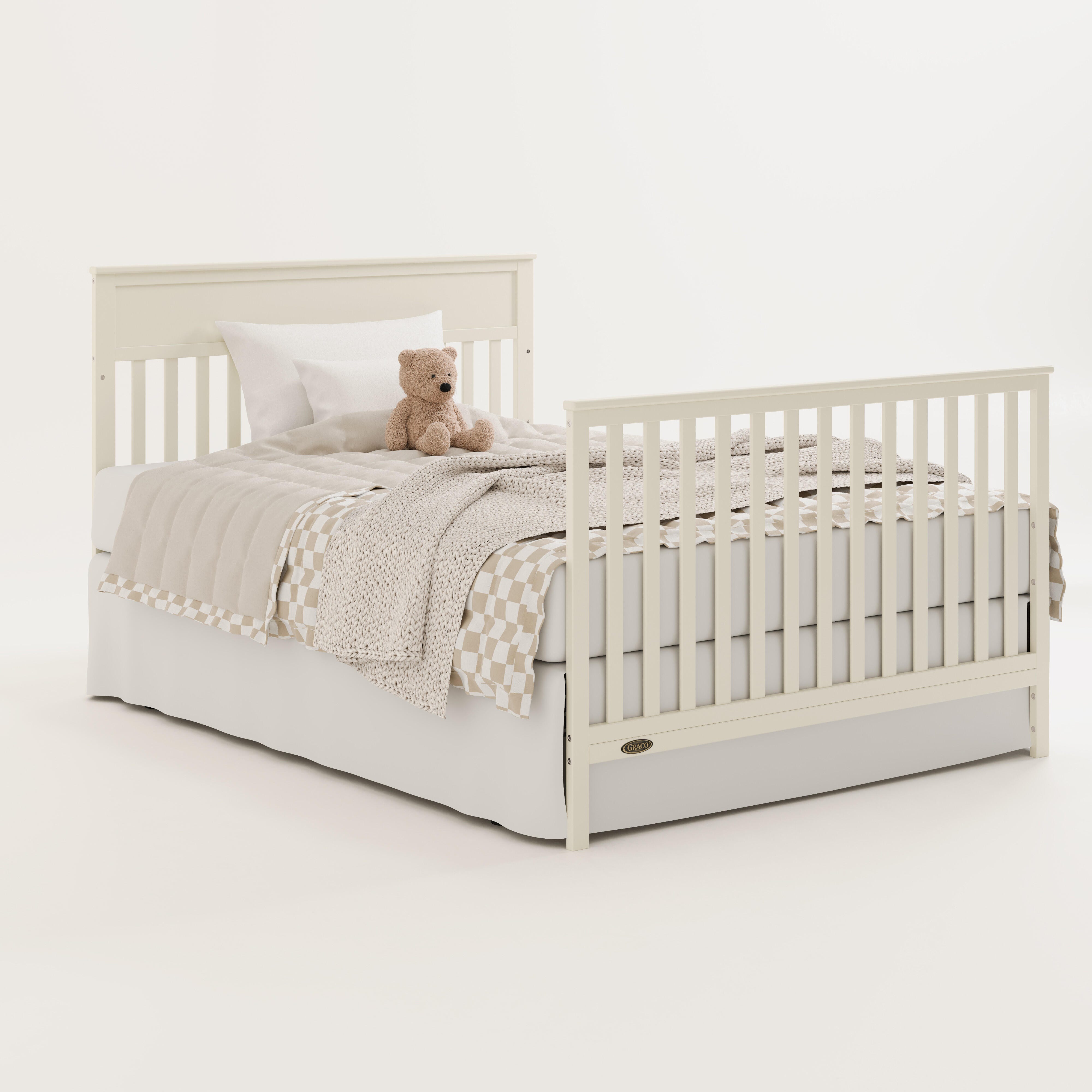 Graco Shiloh 5-in-1 Convertible Crib and Changer With Storage Drawer, Frosted Oat, large