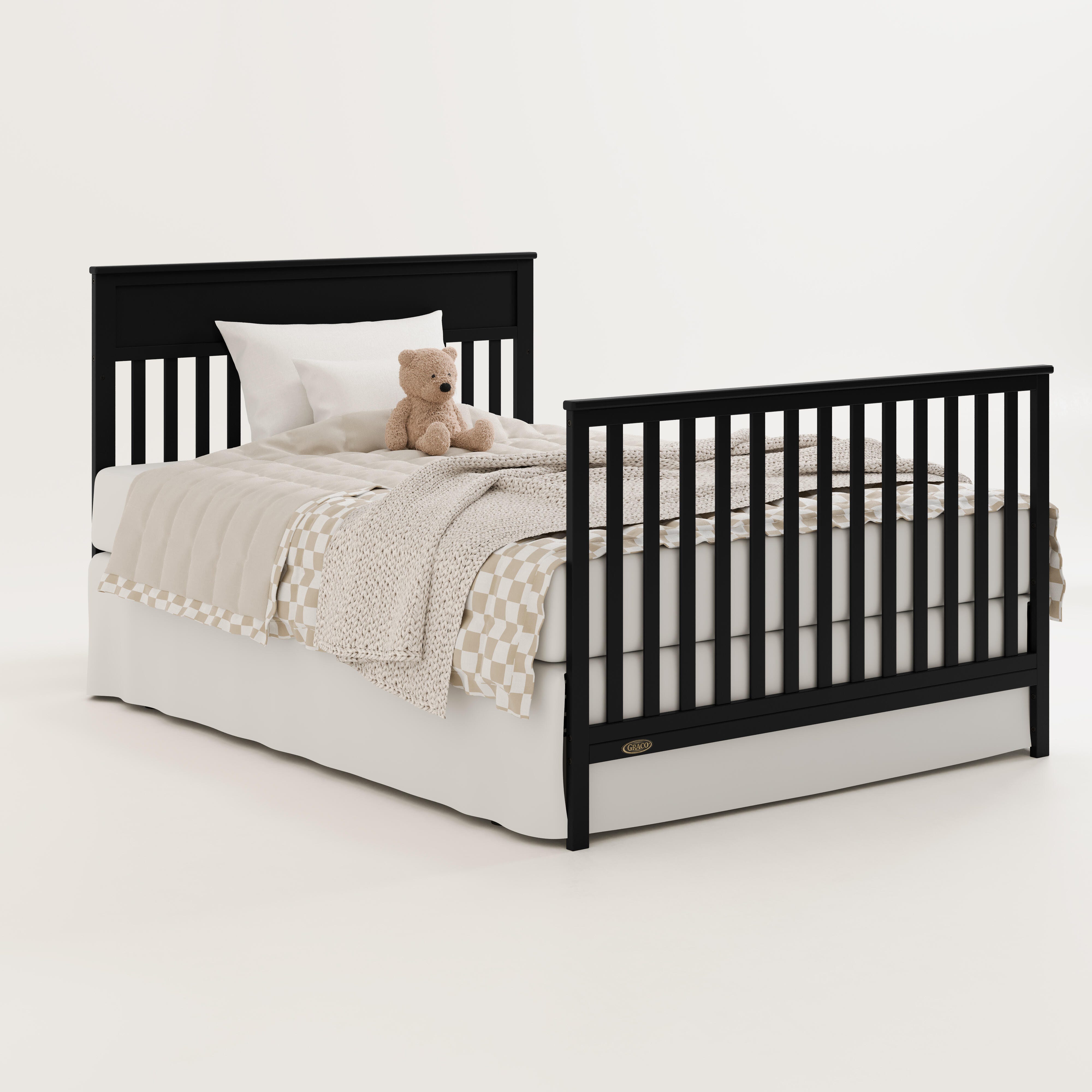 Graco Shiloh 5-in-1 Convertible Crib and Changer With Storage Drawer, Black, large
