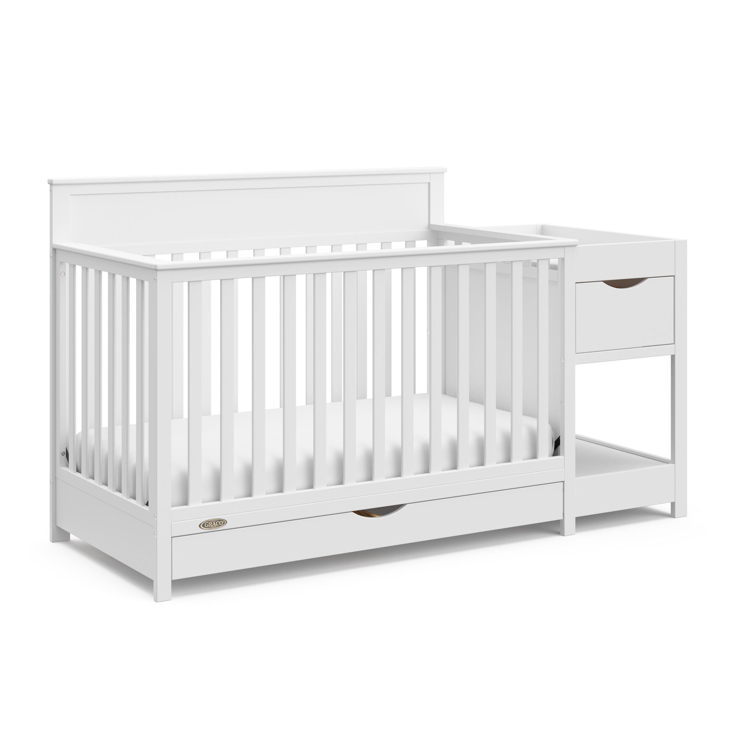 Graco Shiloh 5-in-1 Convertible Crib and Changer With Storage Drawer, White, large